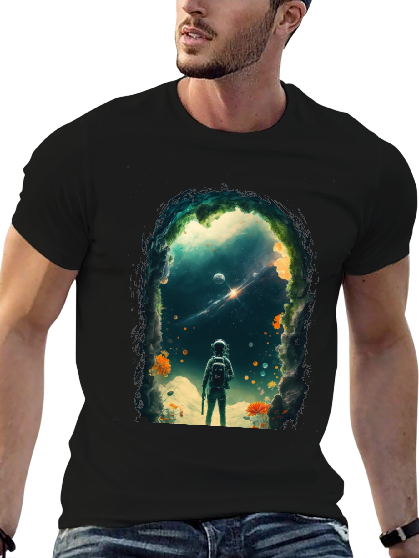 Astronaut Space Portal Graphic T-Shirt