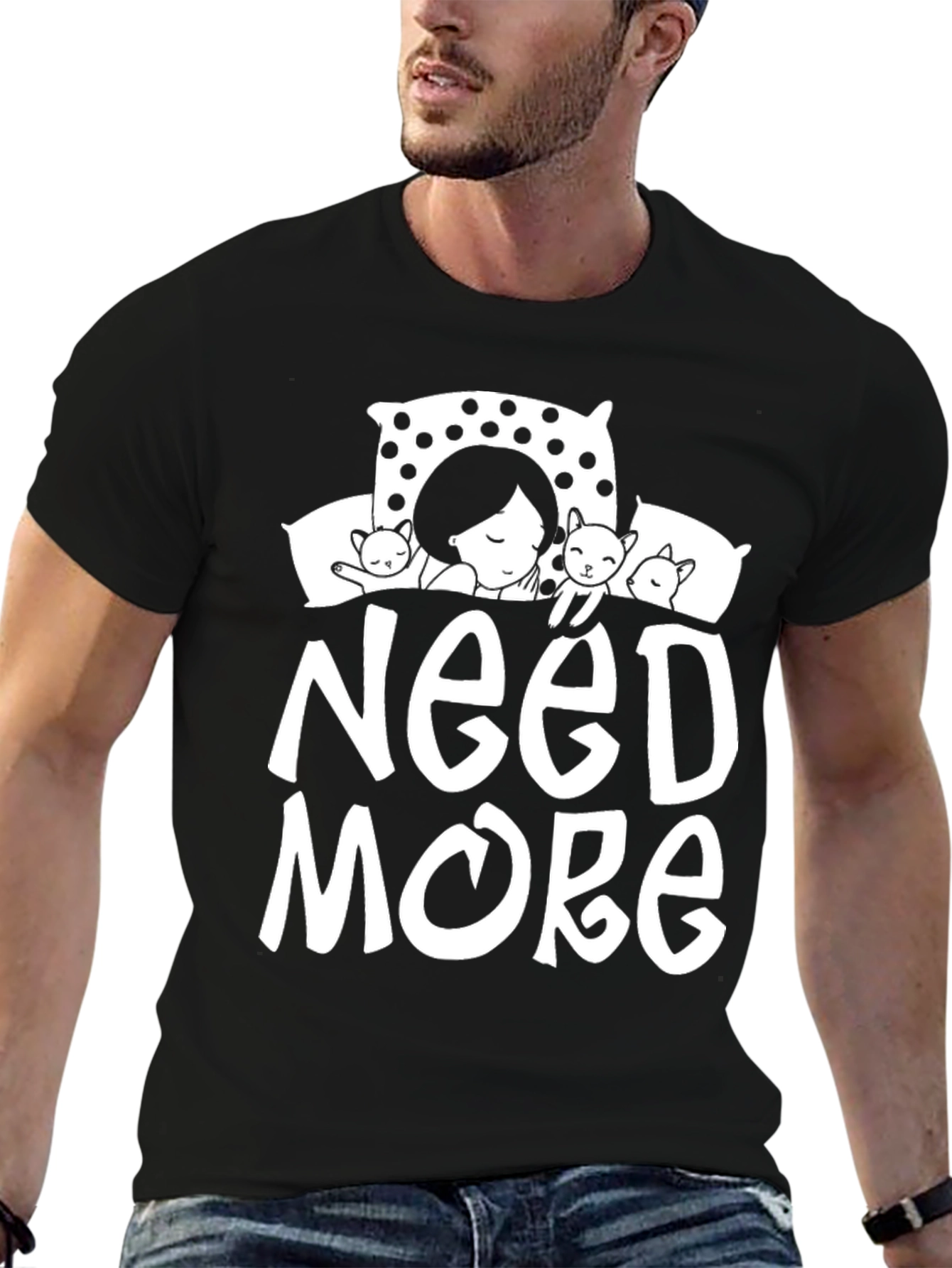 Need More Cats Graphic Tee - Black