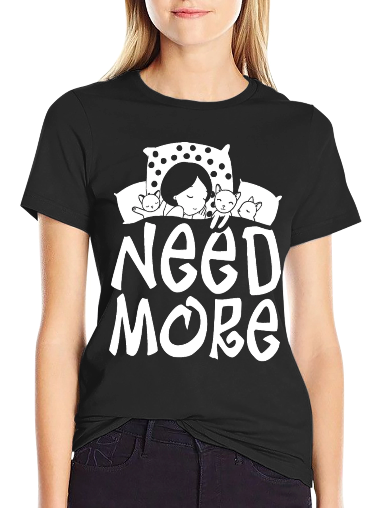 Need More Cats Graphic Tee - Black