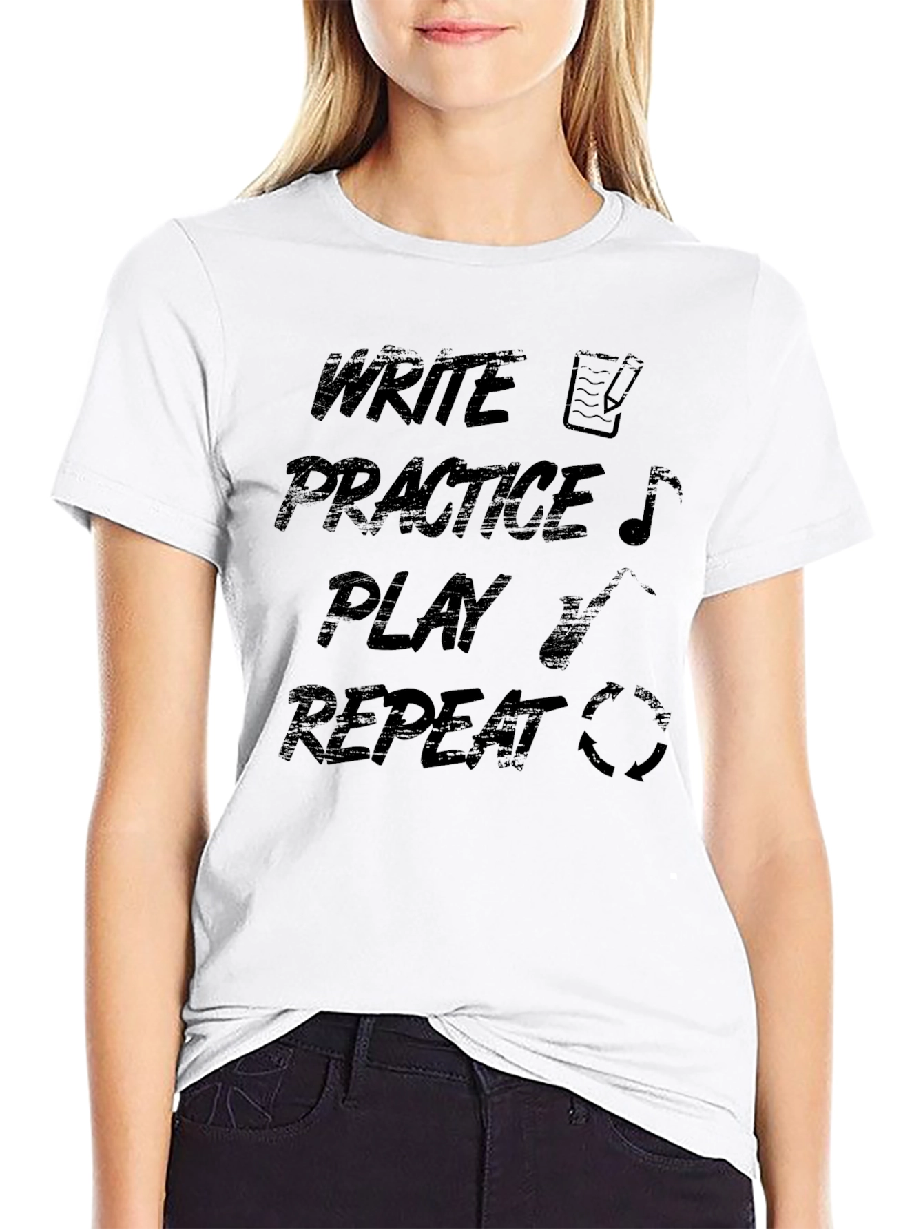 Write Practice Play Repeat Graphic Tee