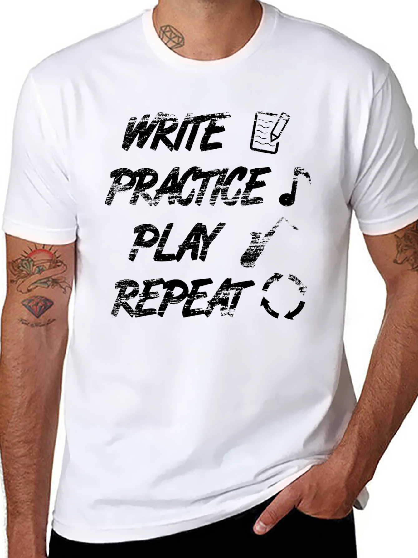 Write Practice Play Repeat Graphic Tee