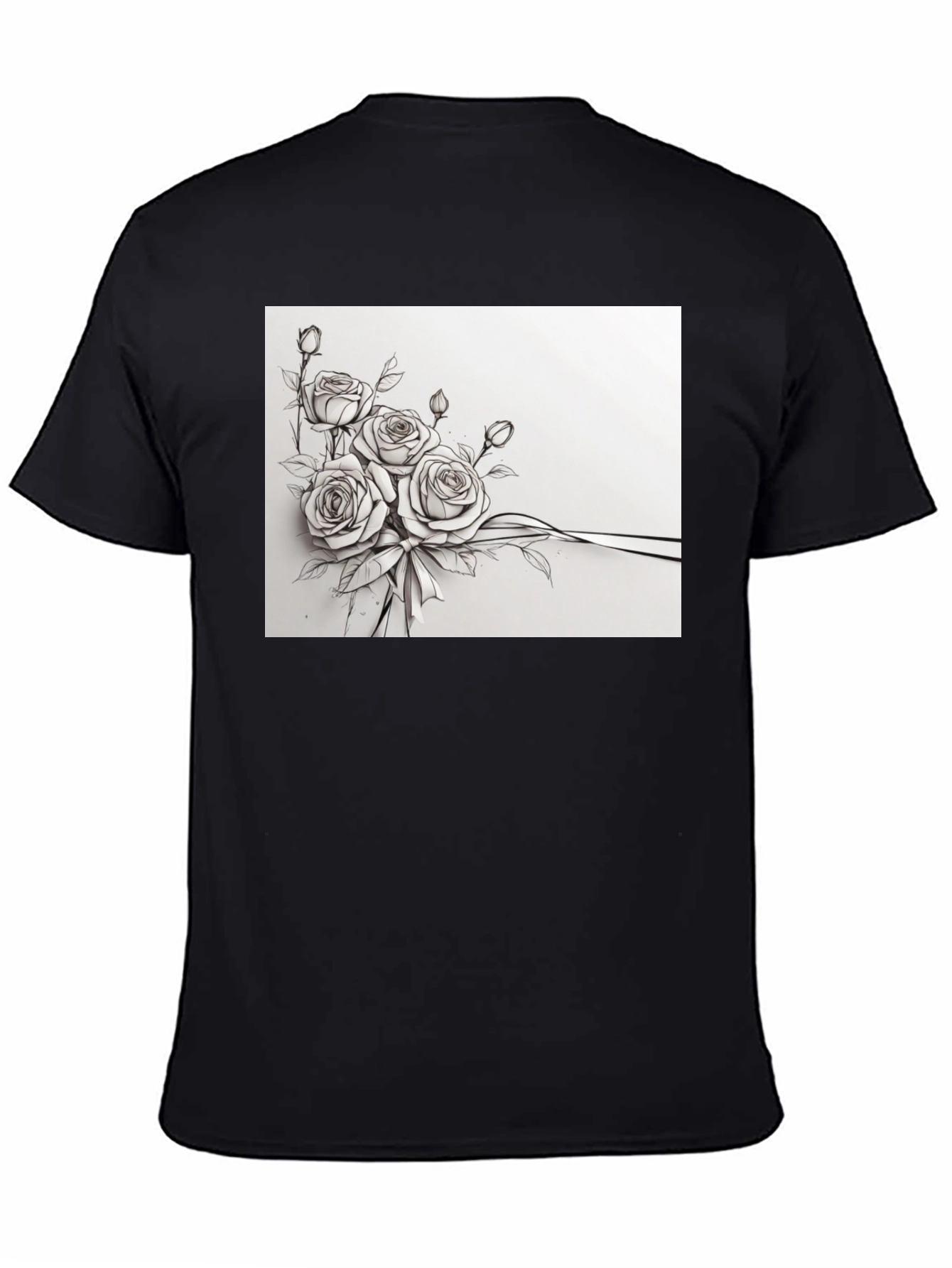 Elegant Floral Sketch T-Shirt