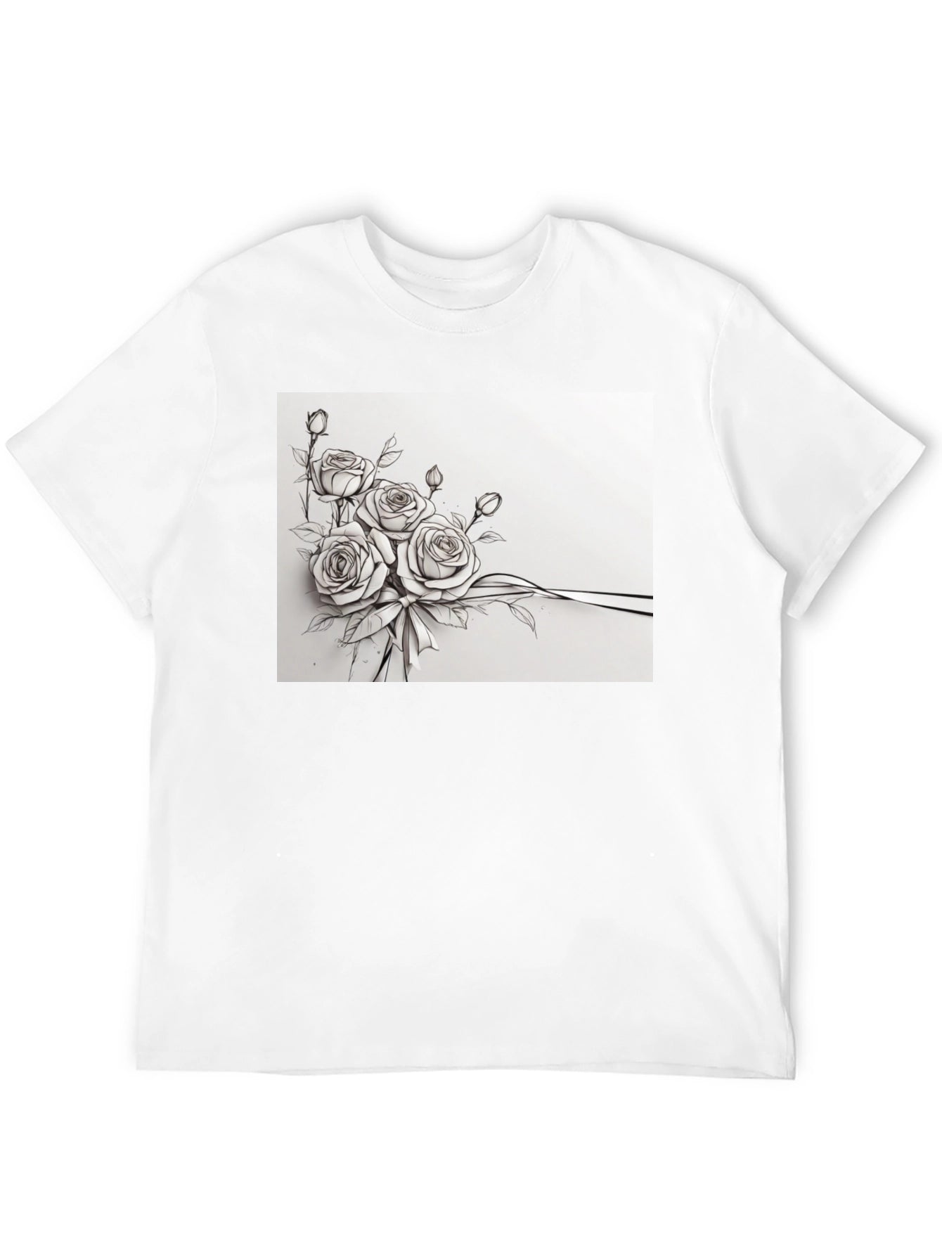Elegant Floral Sketch T-Shirt