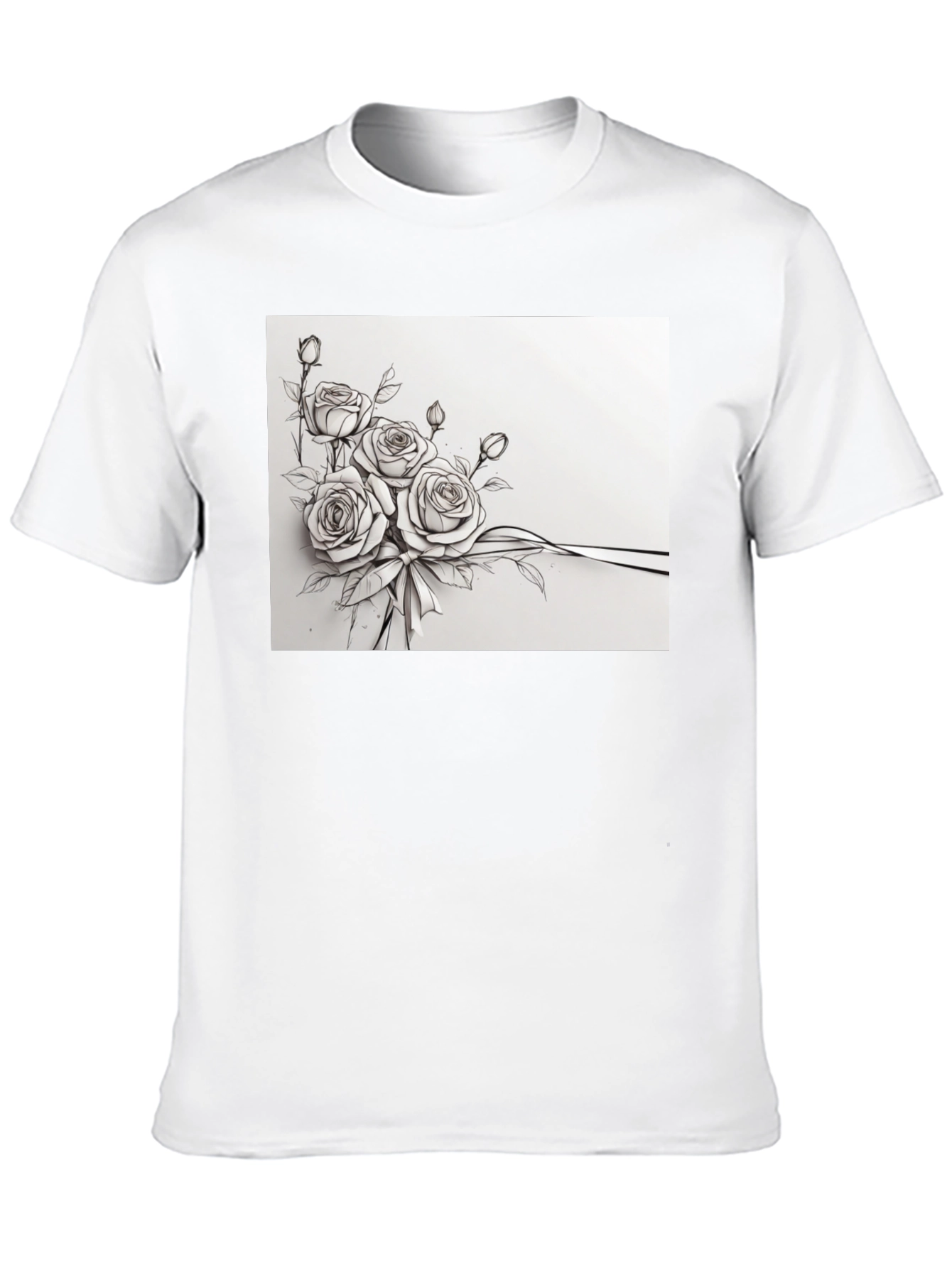 Elegant Floral Sketch T-Shirt
