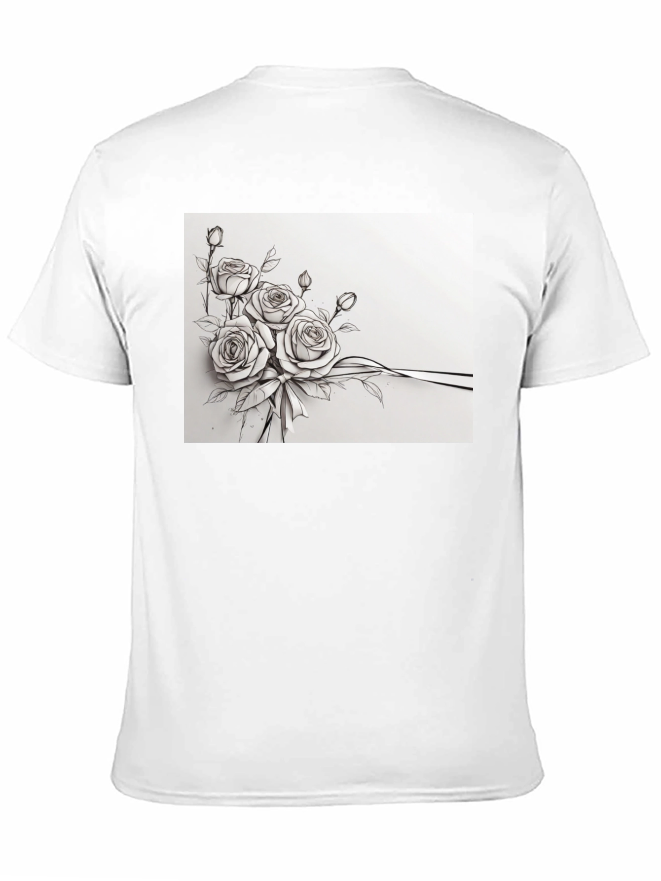 Elegant Floral Sketch T-Shirt