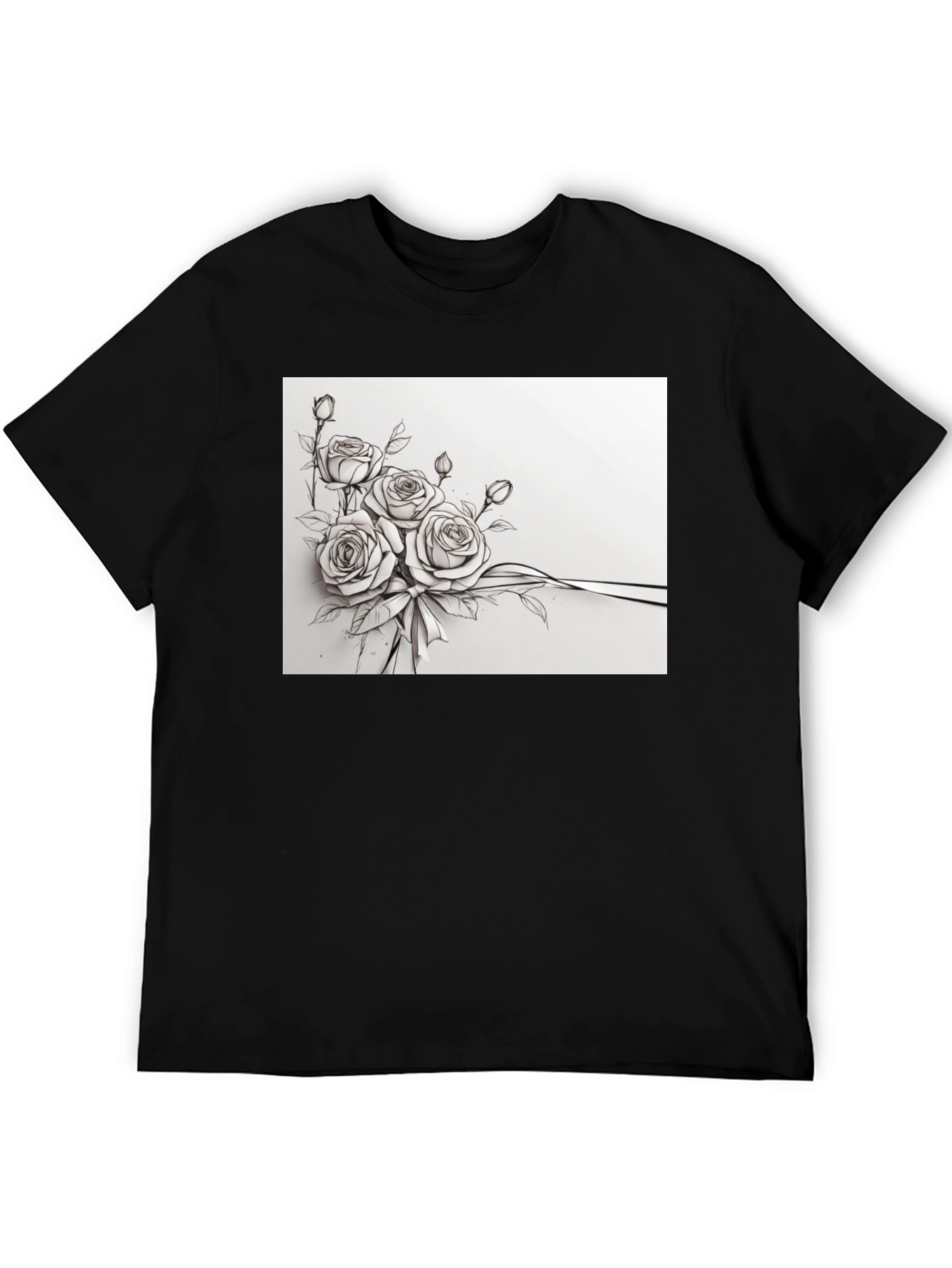 Elegant Floral Sketch T-Shirt