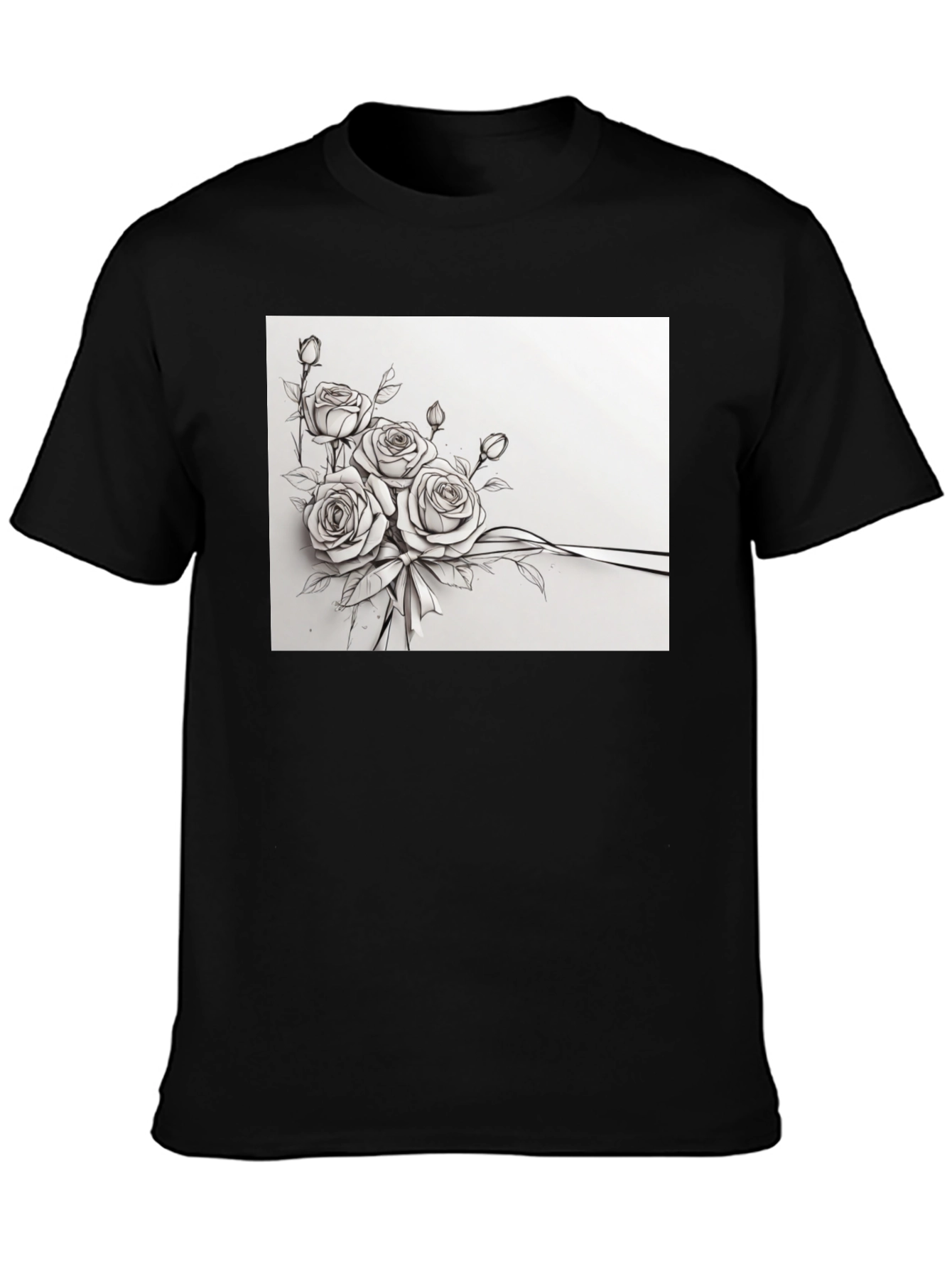 Elegant Floral Sketch T-Shirt