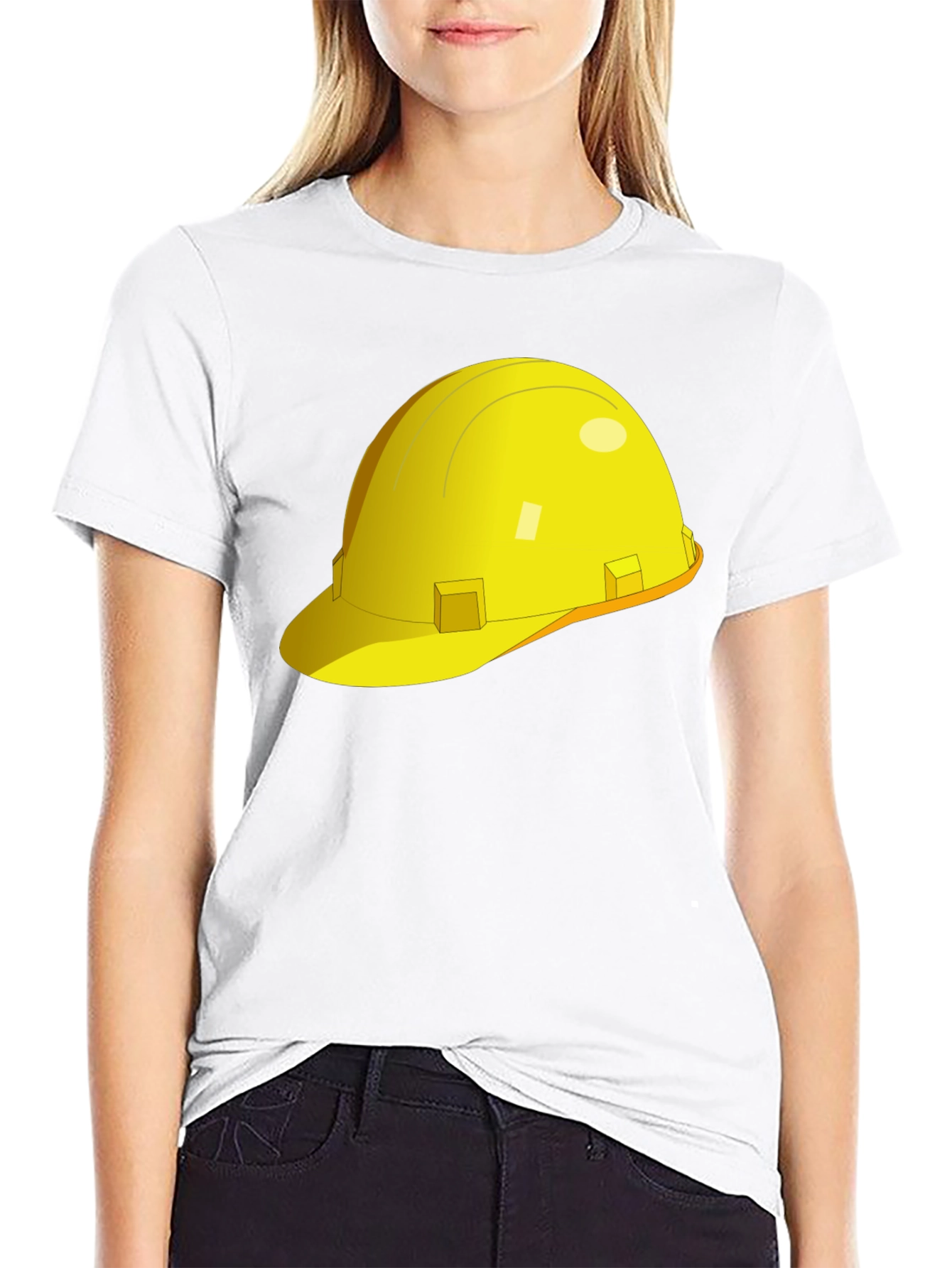 Construction Hat Graphic T-Shirt - Black