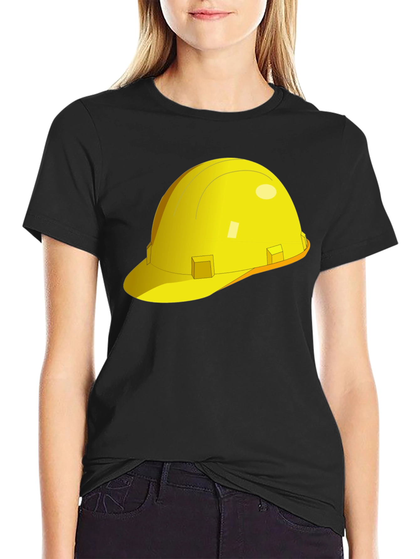 Construction Hat Graphic T-Shirt - Black