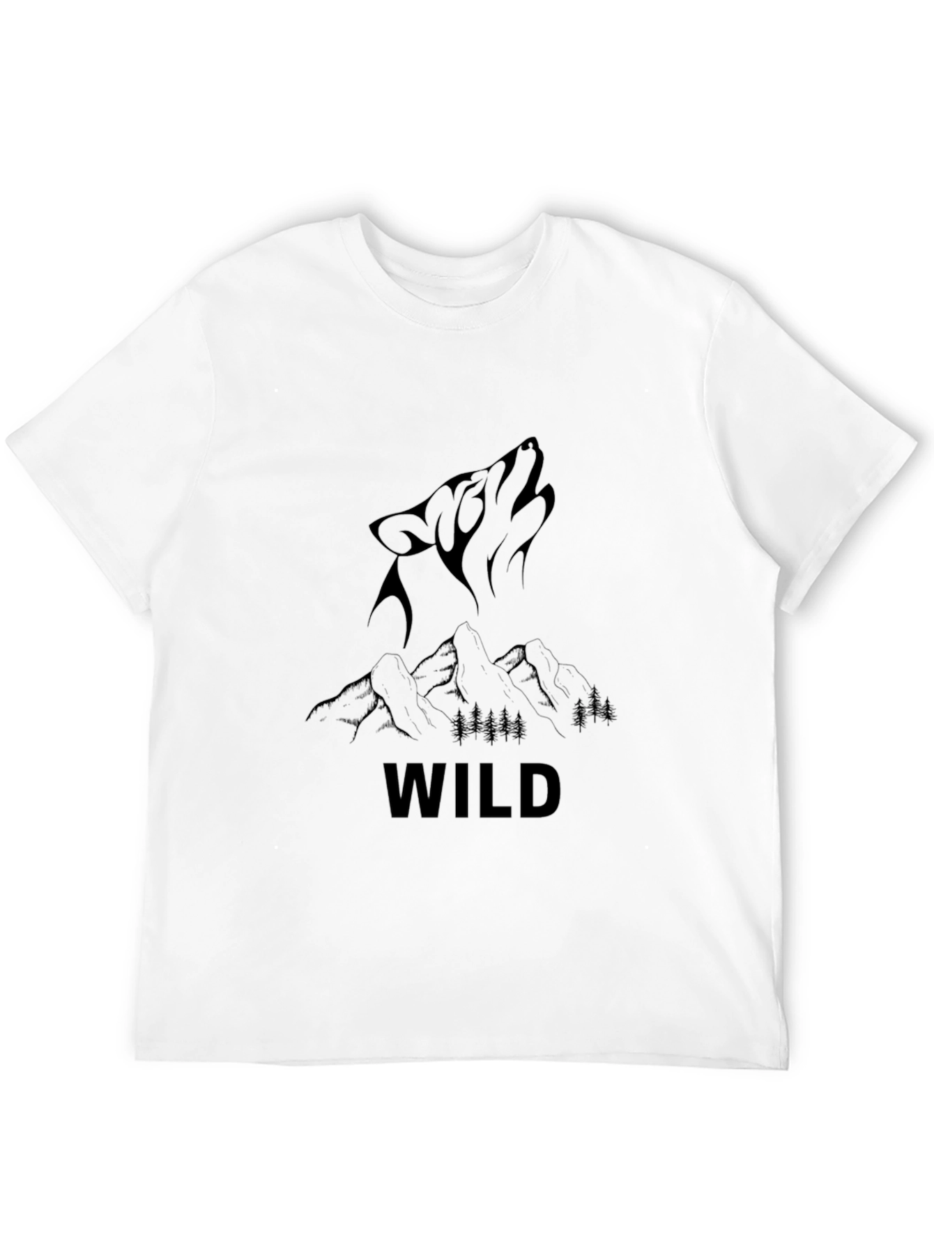 Wild Wolf Mountain Graphic Tee - Black