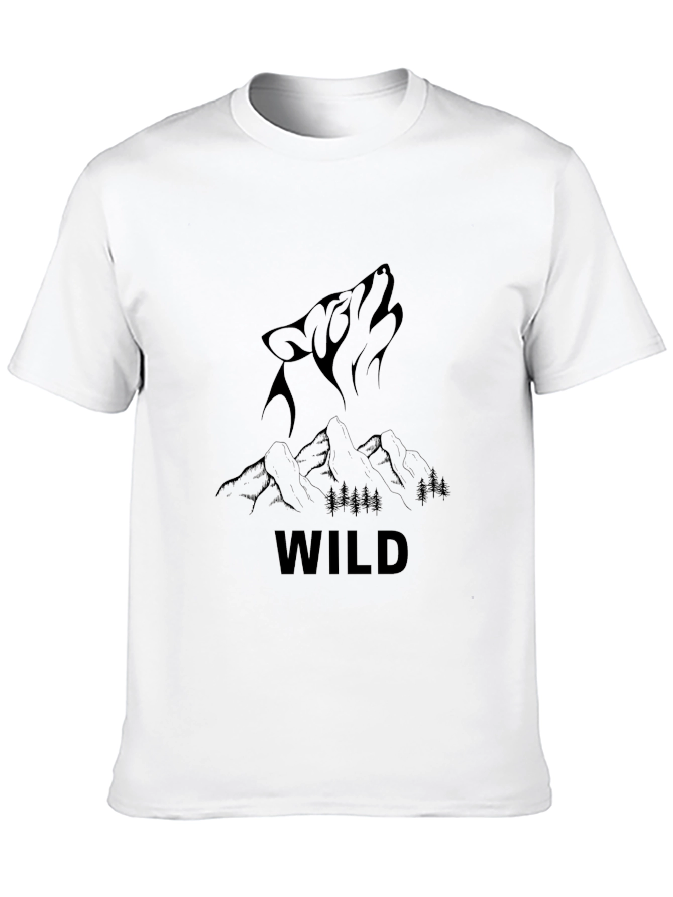 Wild Wolf Mountain Graphic Tee - Black