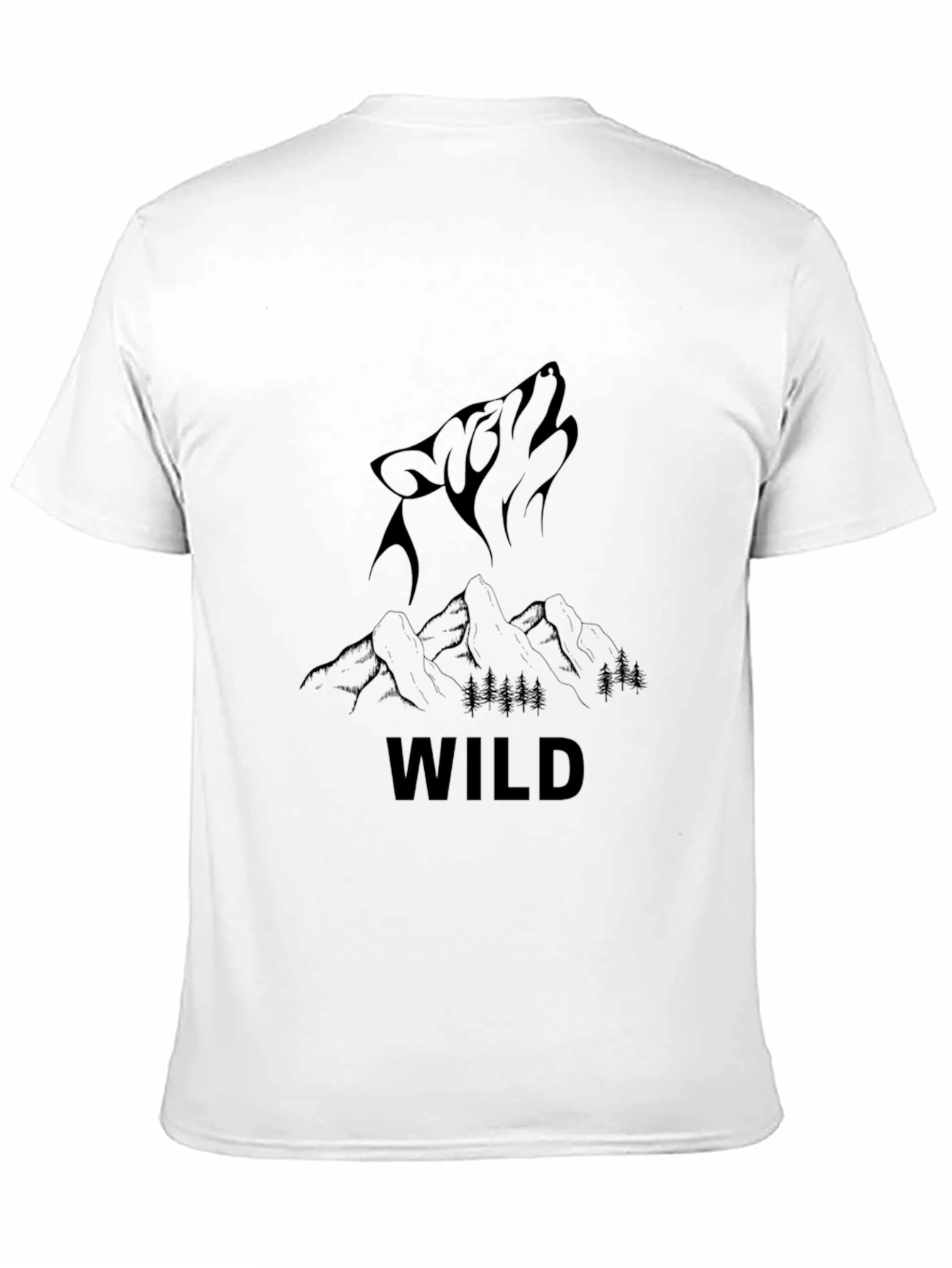 Wild Wolf Mountain Graphic Tee - Black