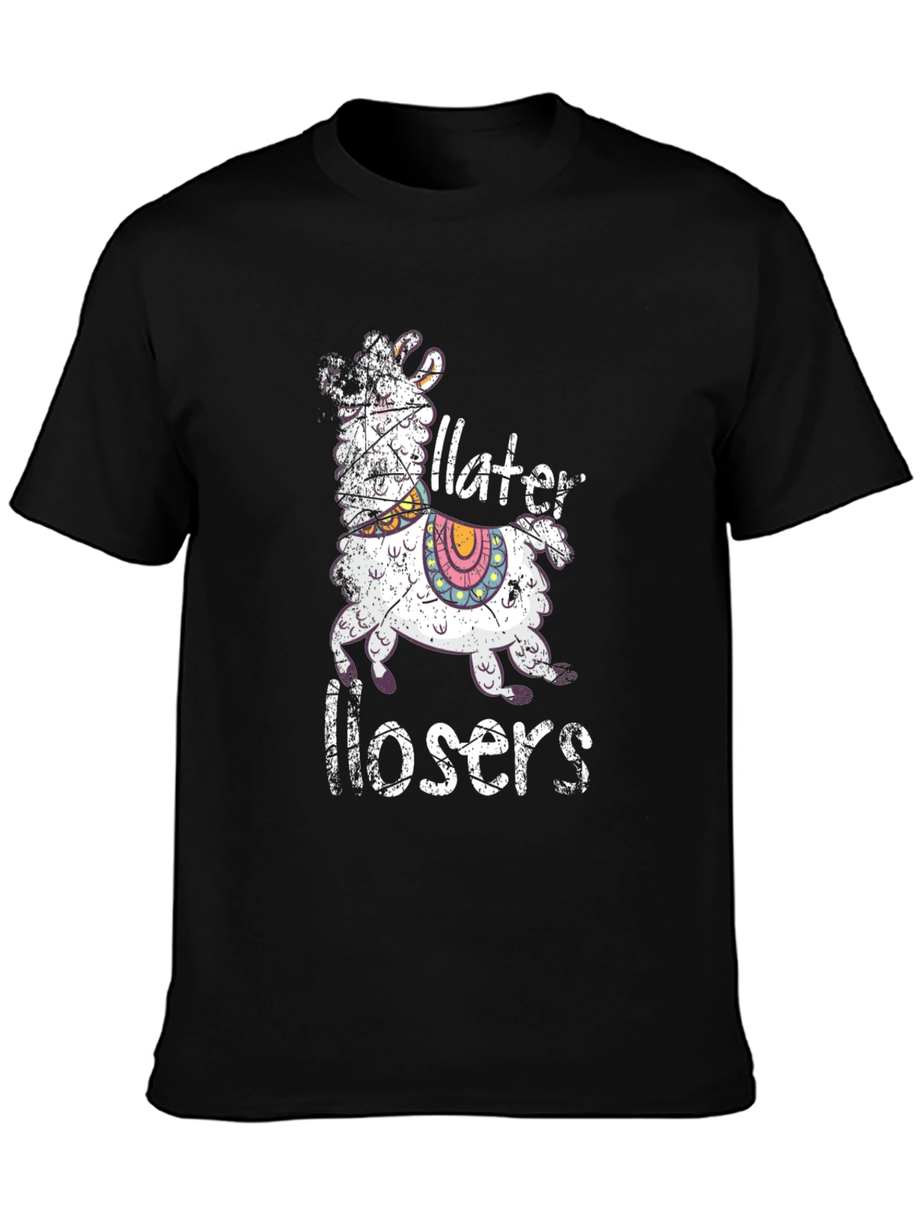 Later Losers Llama Graphic T-Shirt - Black