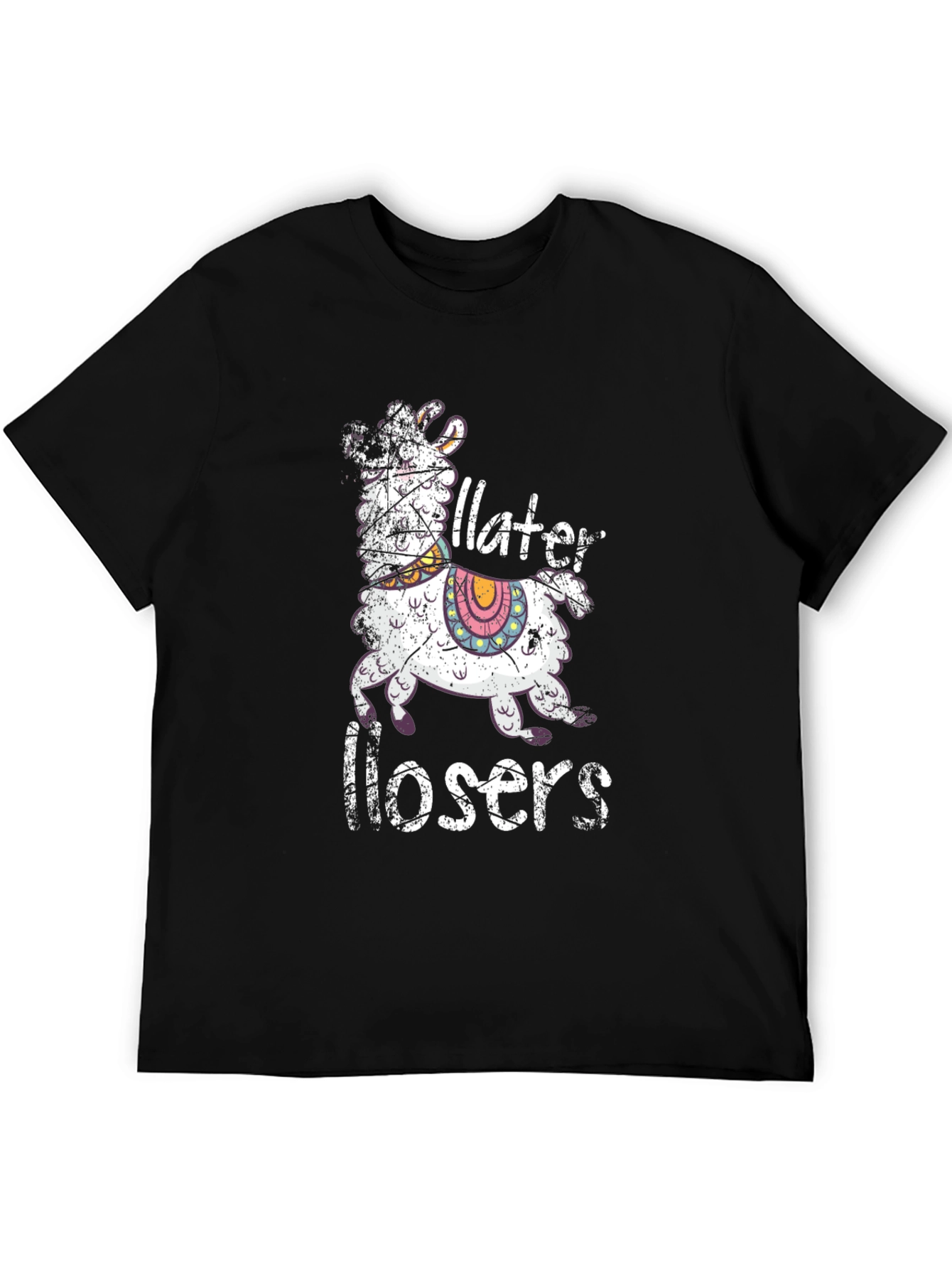 Later Losers Llama Graphic T-Shirt - Black