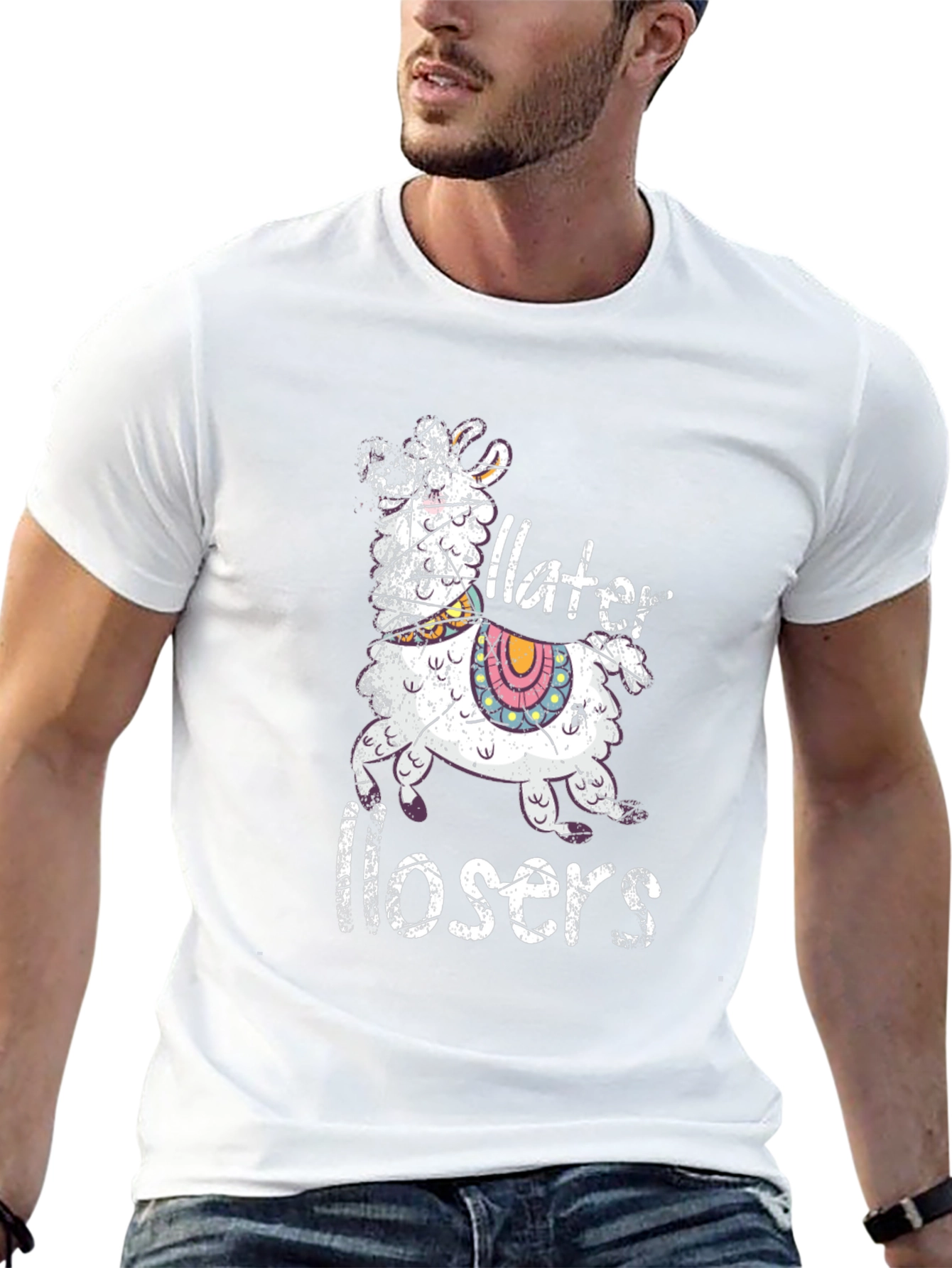 Later Losers Llama Graphic T-Shirt - Black