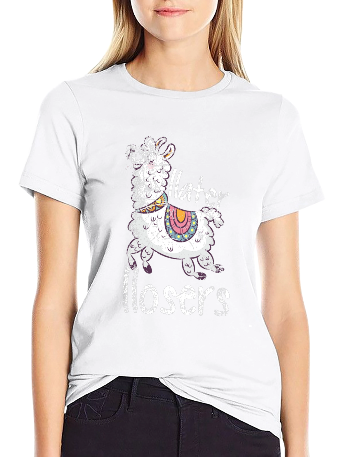 Later Losers Llama Graphic T-Shirt - Black
