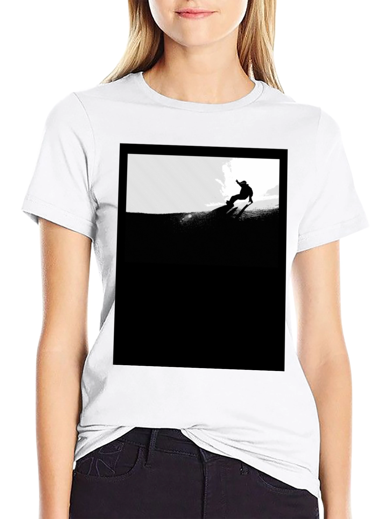Black Snowboarder Graphic Tee - Stylish Unisex Fit