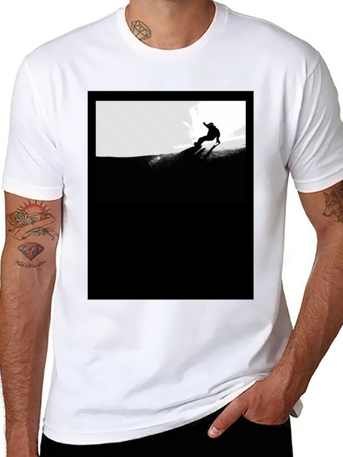 Black Snowboarder Graphic Tee - Stylish Unisex Fit