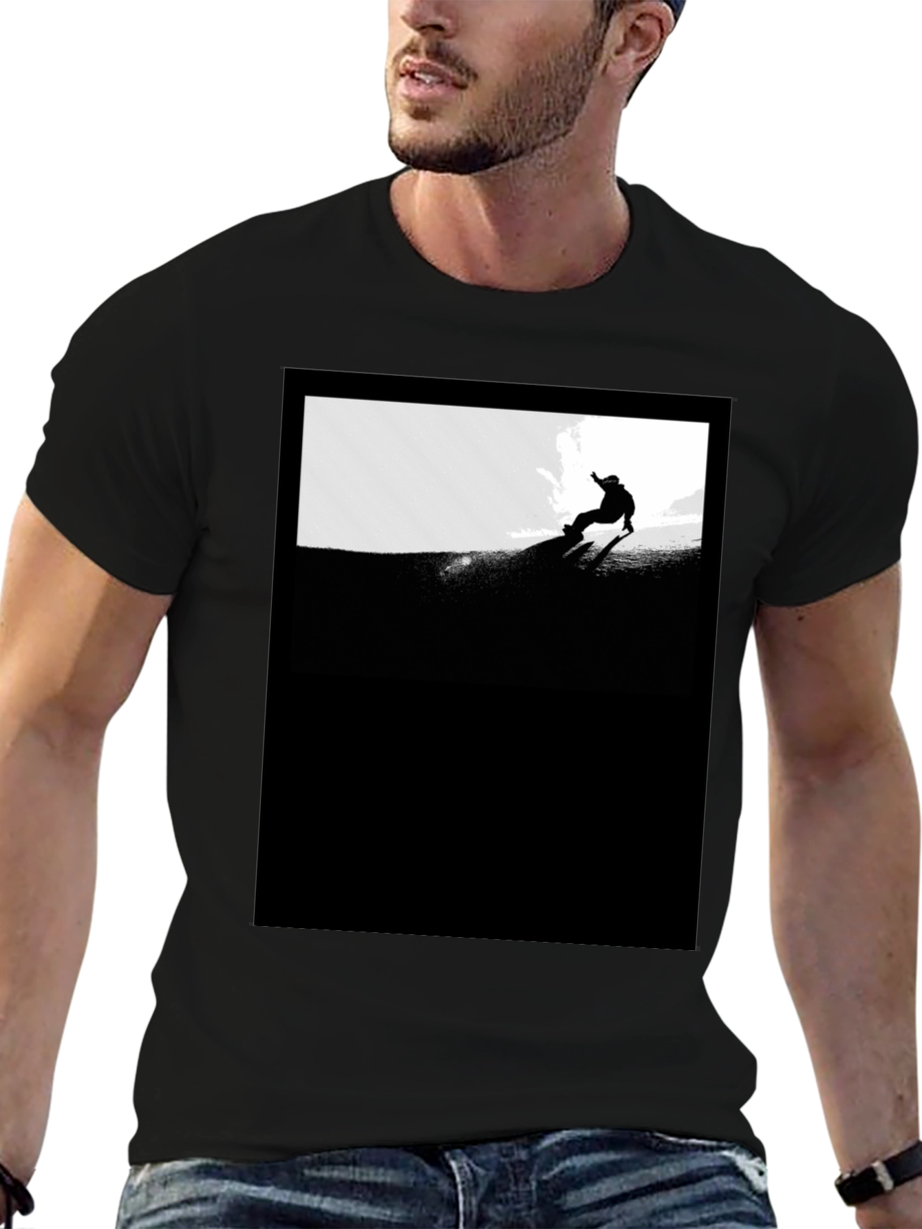 Black Snowboarder Graphic Tee - Stylish Unisex Fit