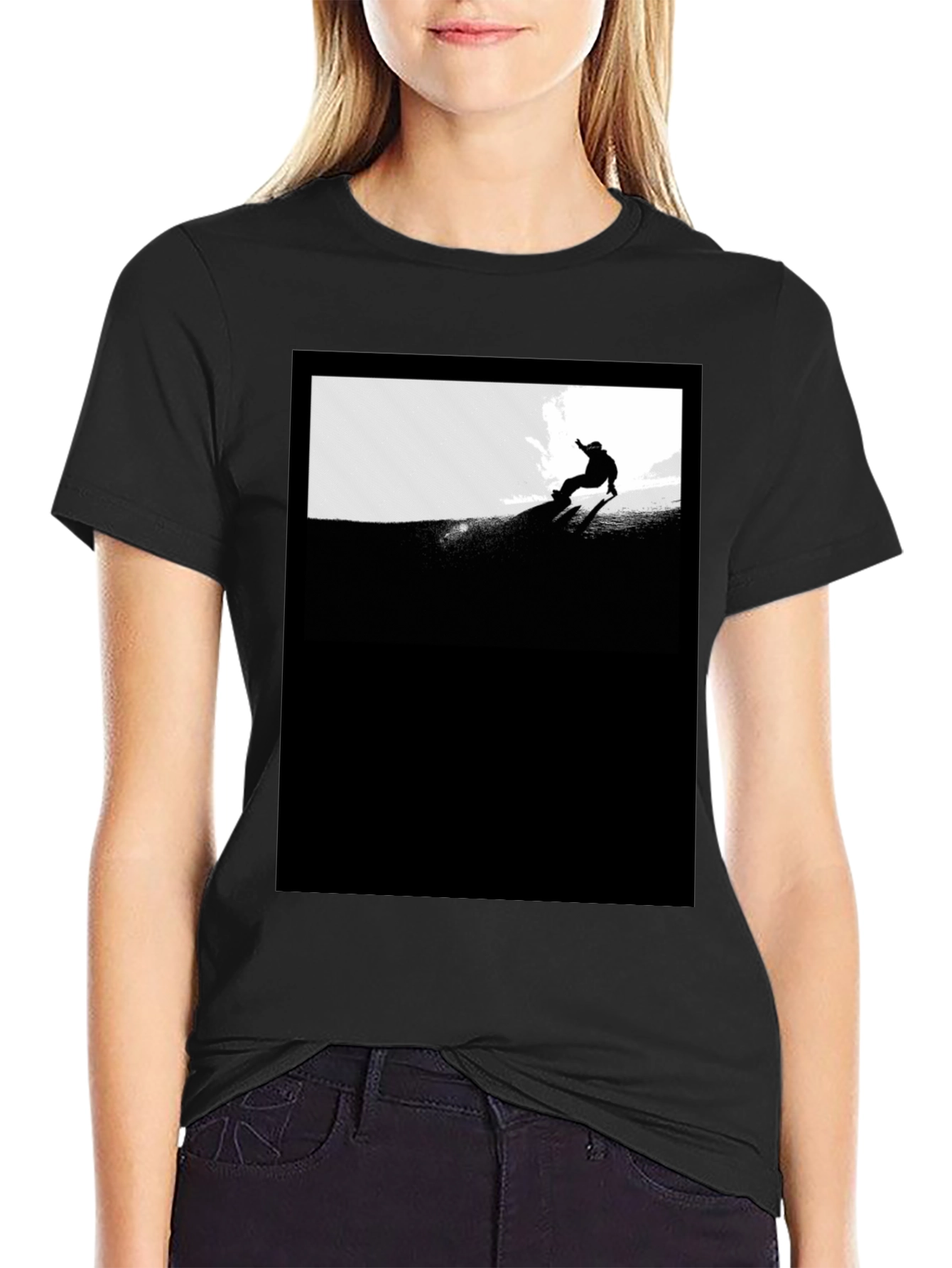 Black Snowboarder Graphic Tee - Stylish Unisex Fit
