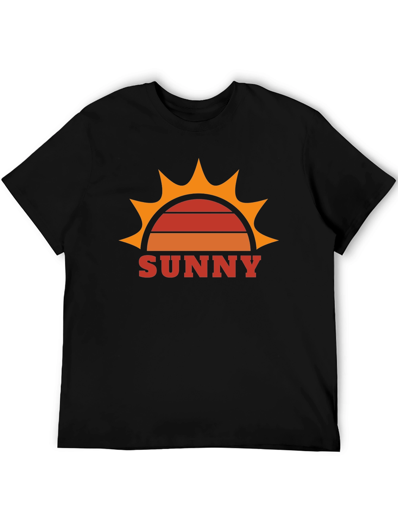 Retro Sunny Graphic Tee - Black