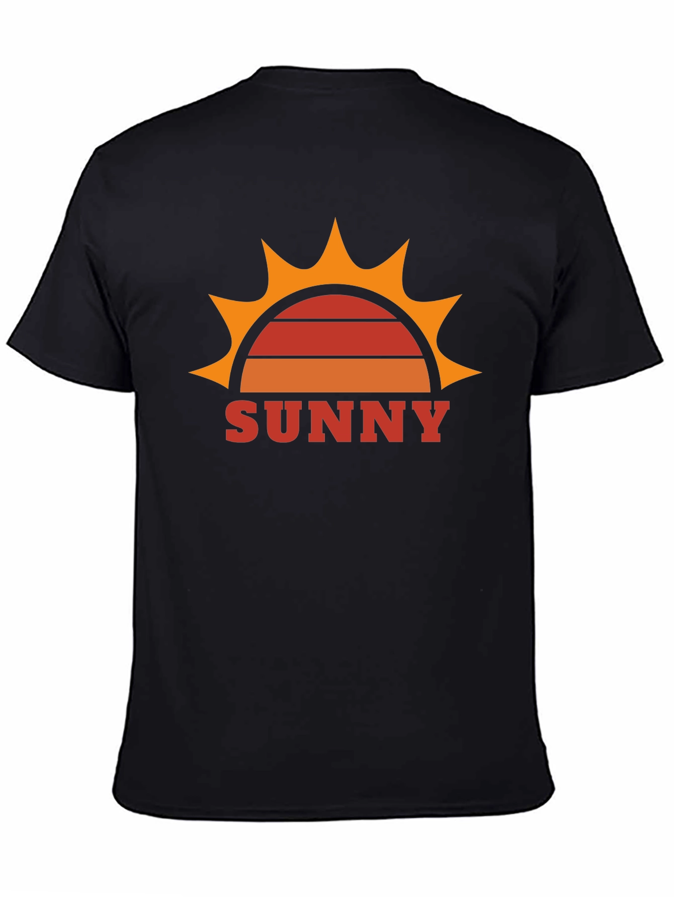 Retro Sunny Graphic Tee - Black