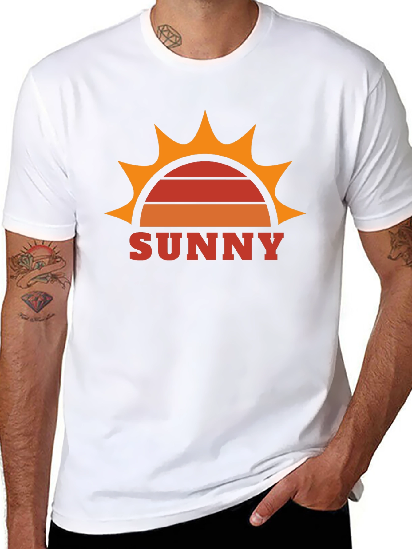 Retro Sunny Graphic Tee - Black