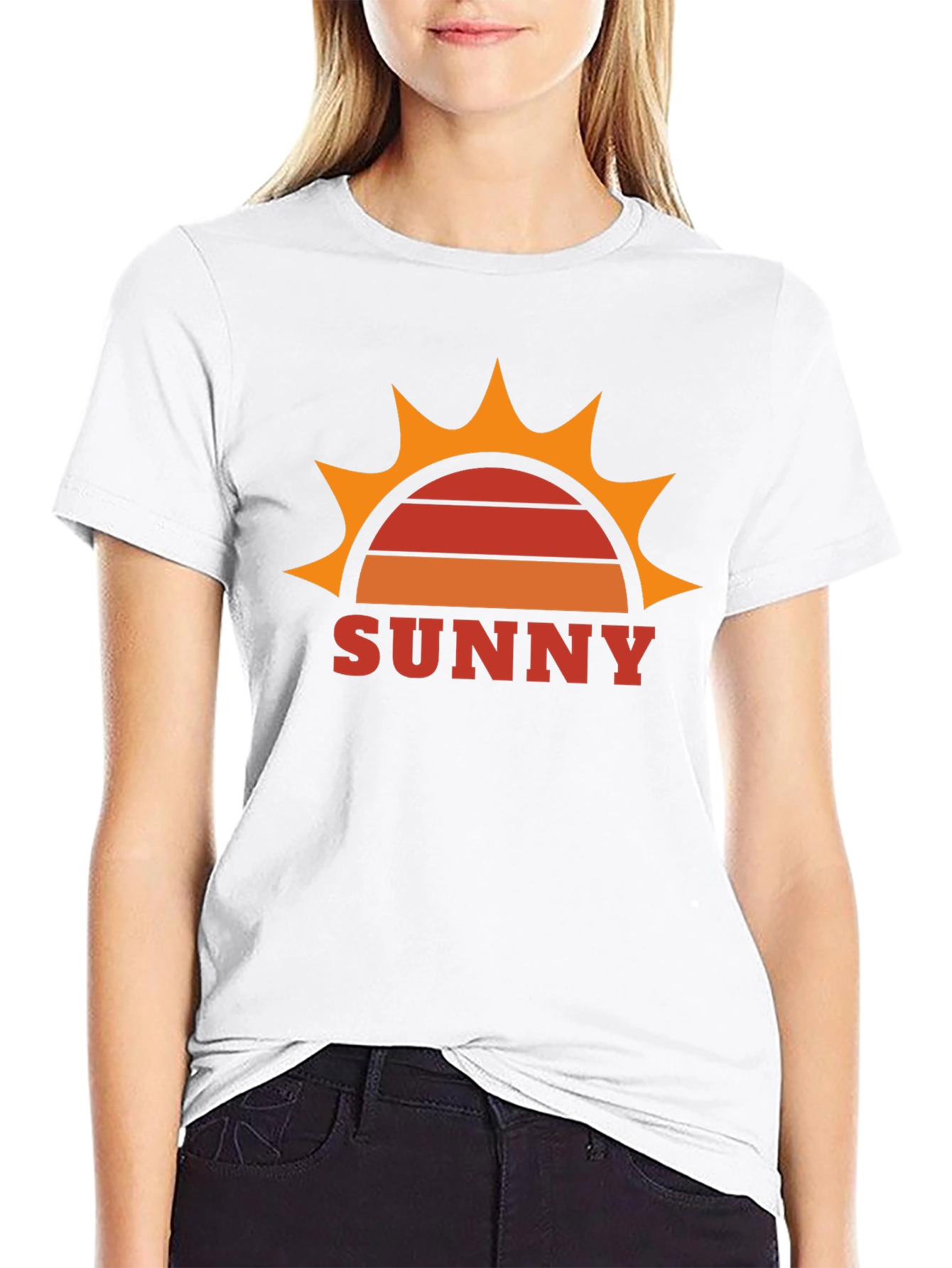 Retro Sunny Graphic Tee - Black