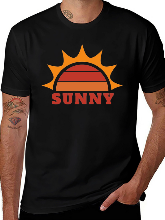 Retro Sunny Graphic Tee - Black