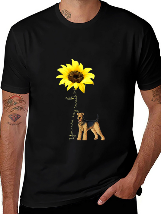 Sunflower Airedale Terrier T-Shirt