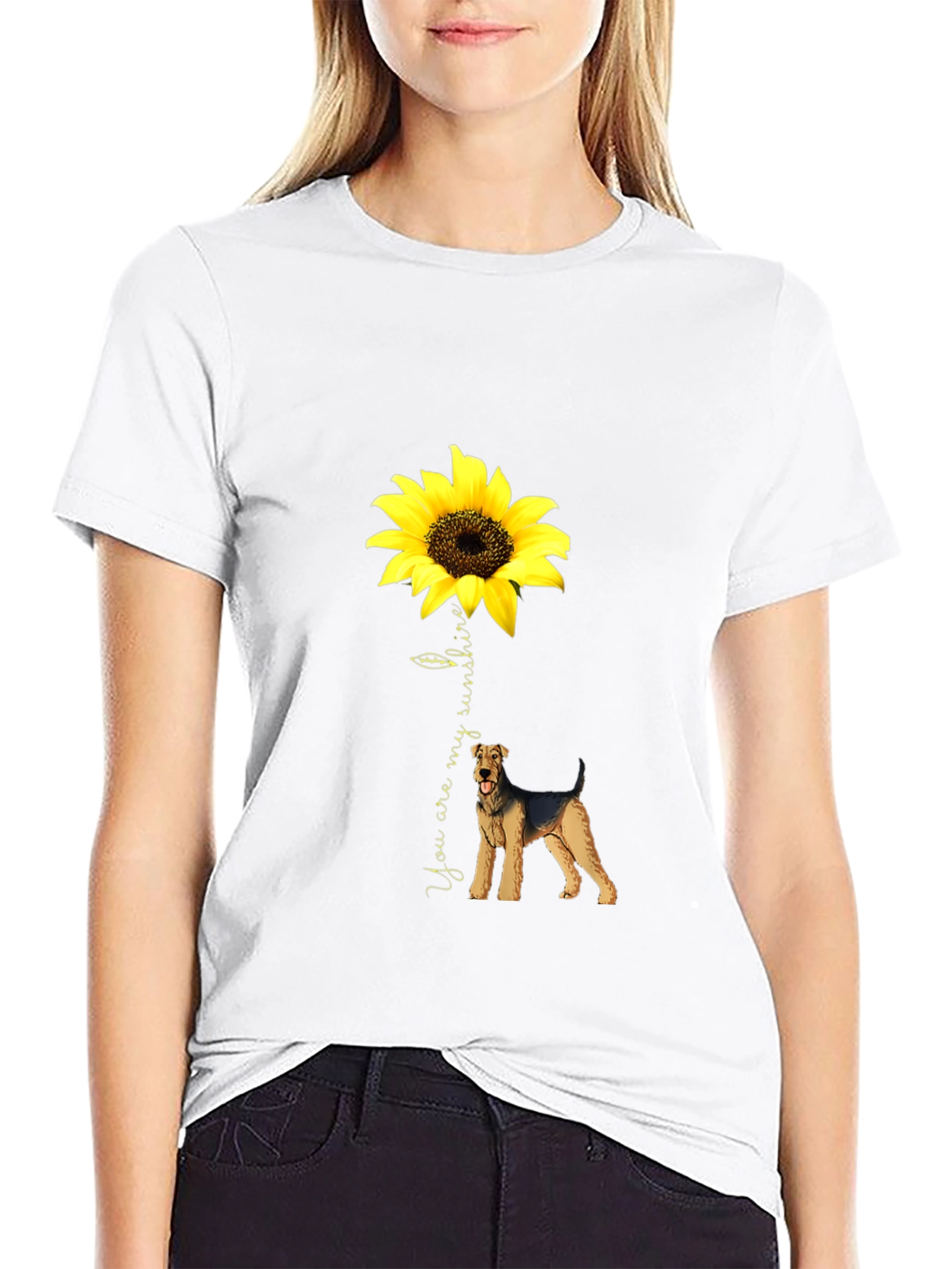 Sunflower Airedale Terrier T-Shirt