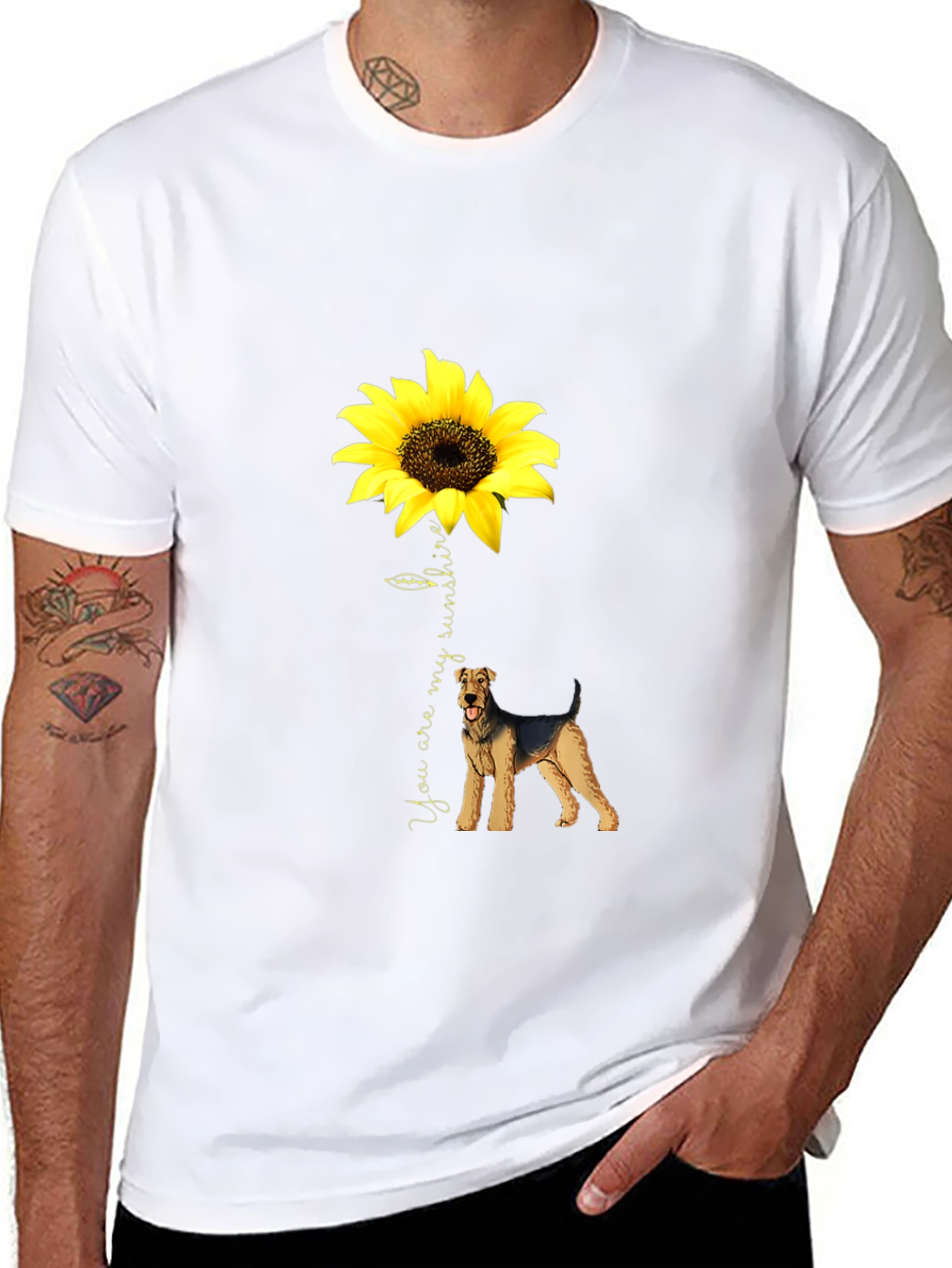 Sunflower Airedale Terrier T-Shirt