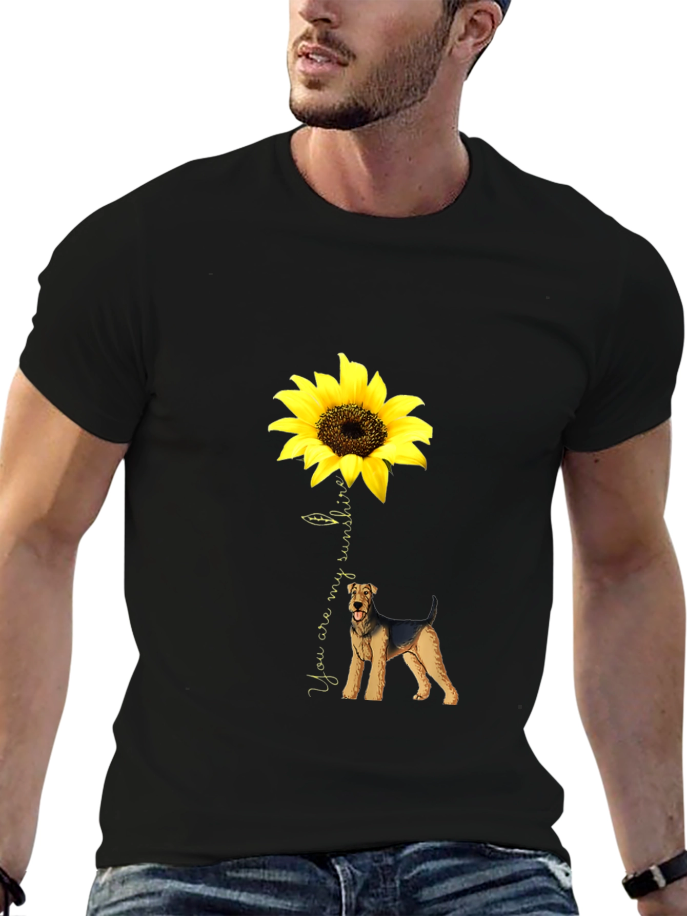 Sunflower Airedale Terrier T-Shirt