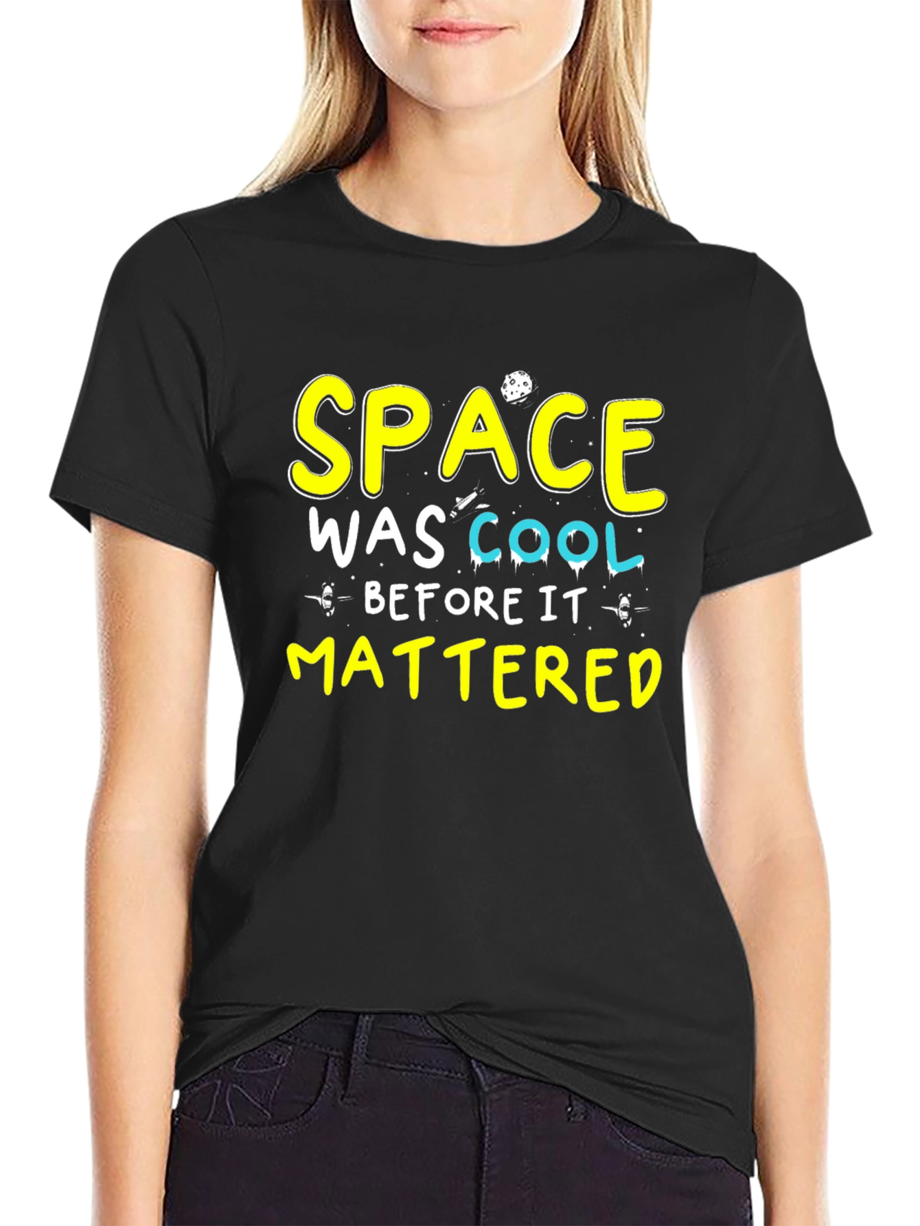 Space Was Cool T-Shirt - Black Cotton Tee