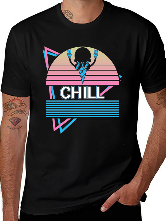 Chill Ice Cream Retro T-Shirt - Cool Graphic Tee