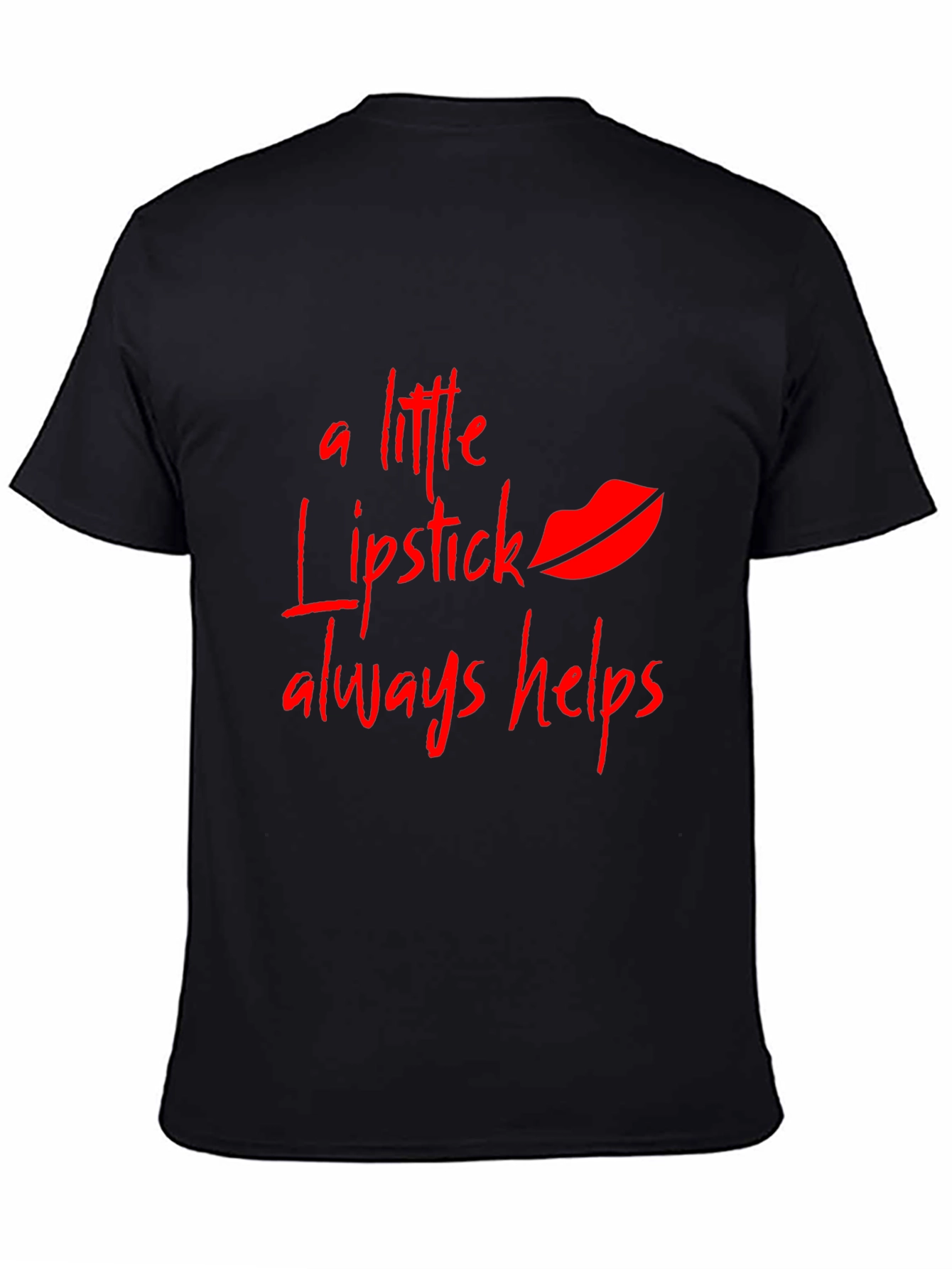 Lipstick Helps Mens Black T-Shirt