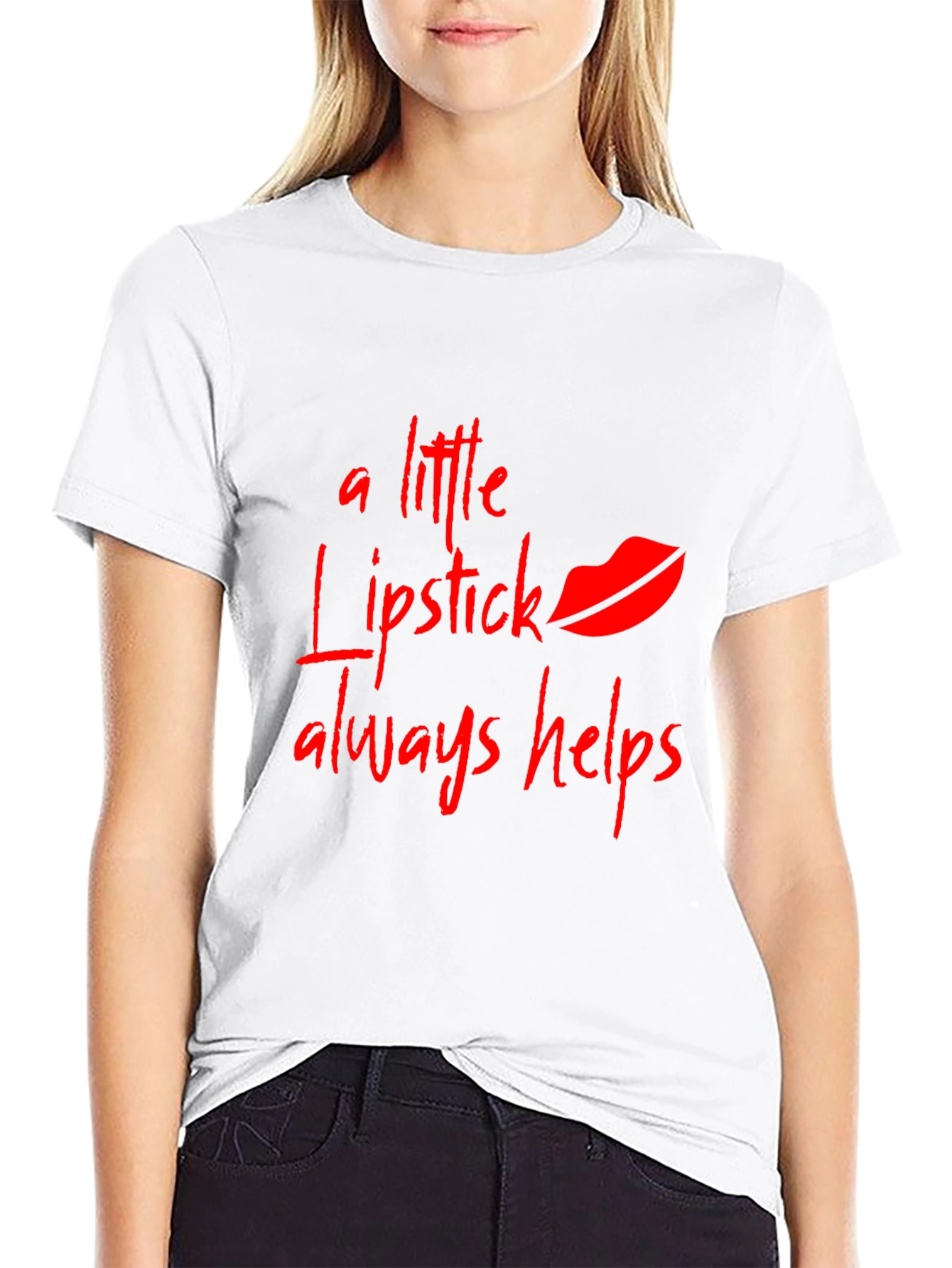 Lipstick Helps Mens Black T-Shirt