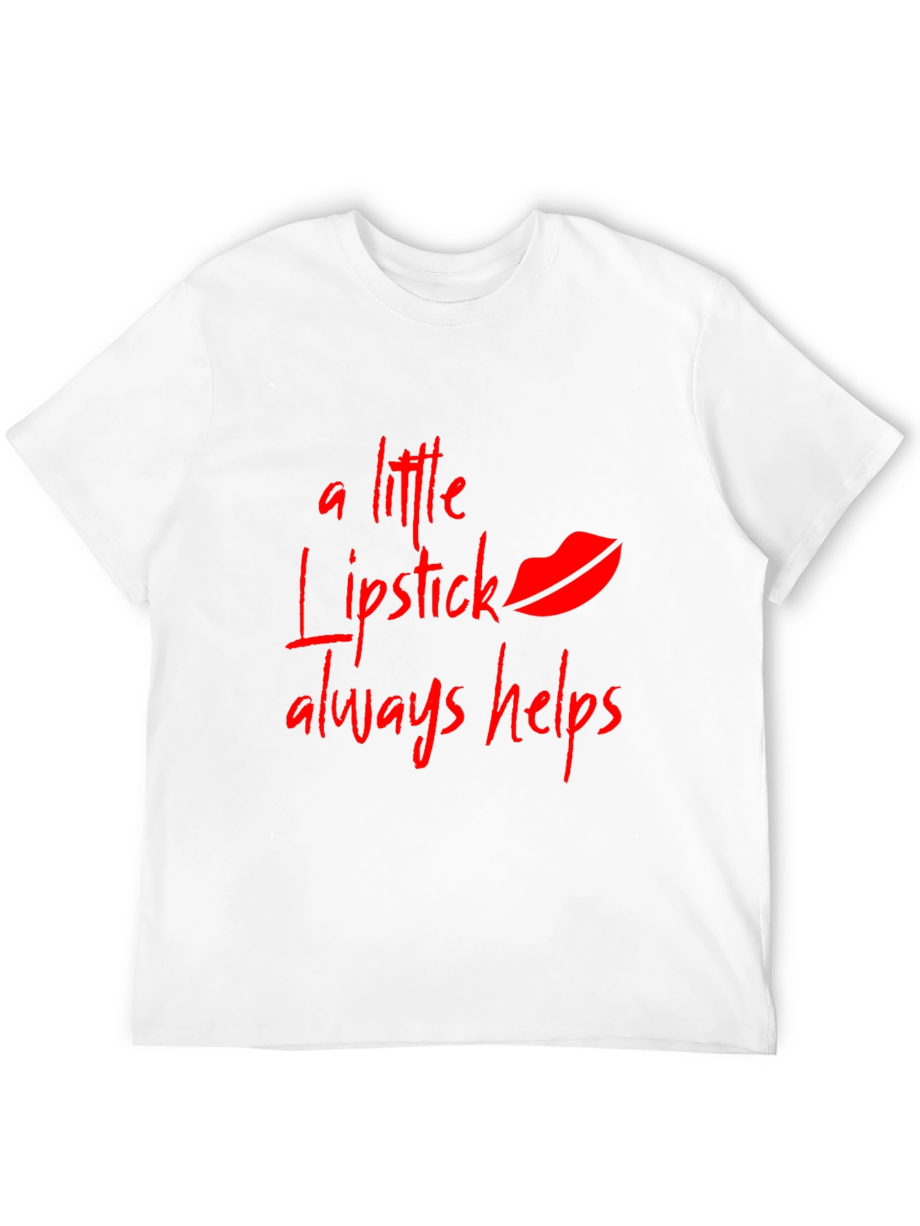 Lipstick Helps Mens Black T-Shirt