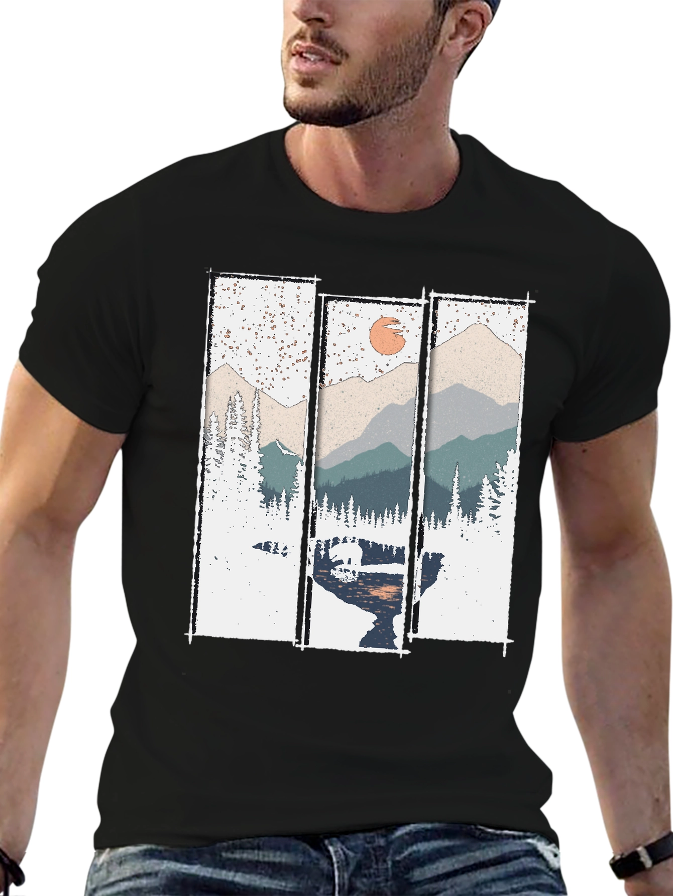 Mountain Scenery T-Shirt - Nature Print Tee
