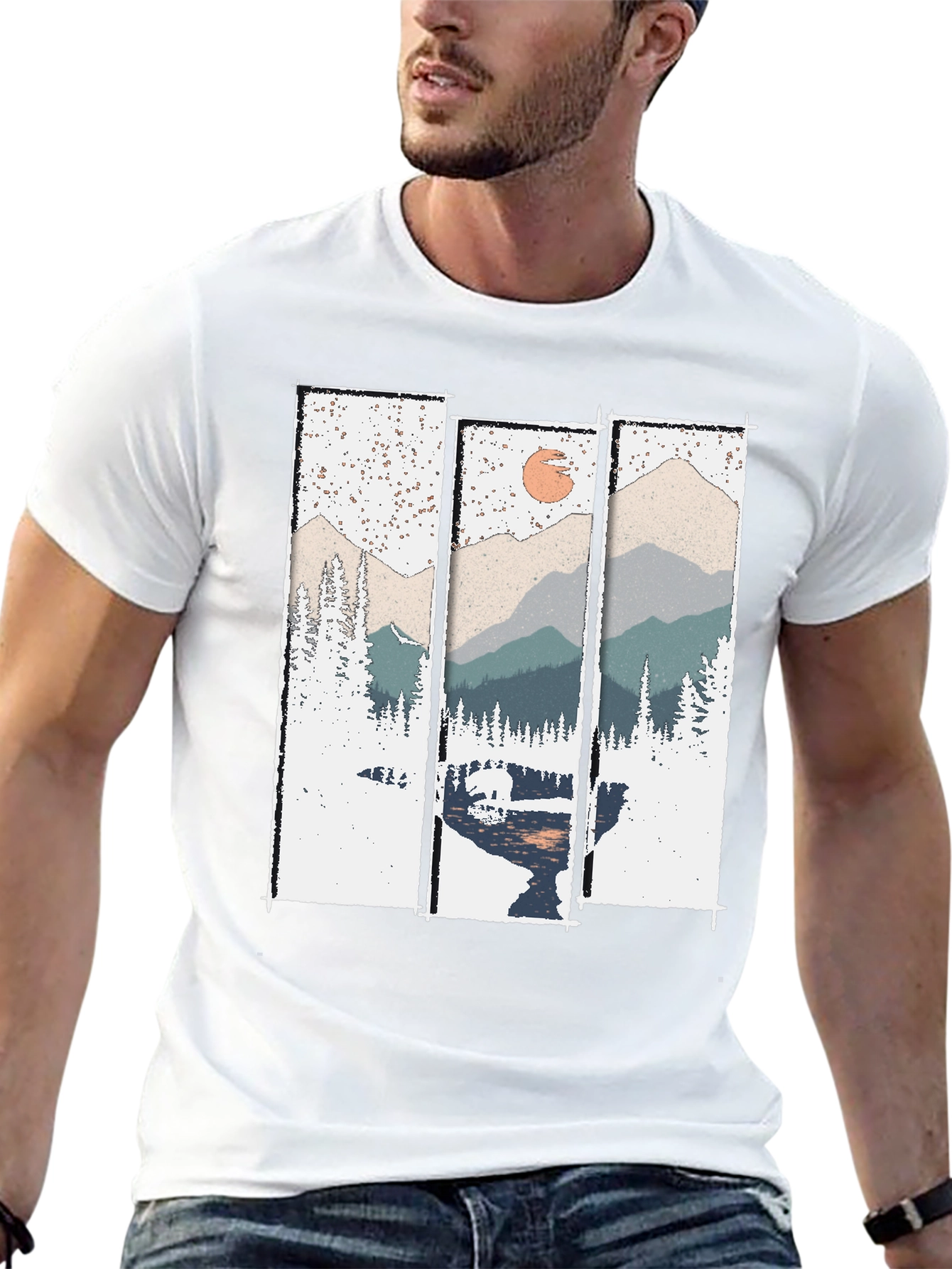 Mountain Scenery T-Shirt - Nature Print Tee