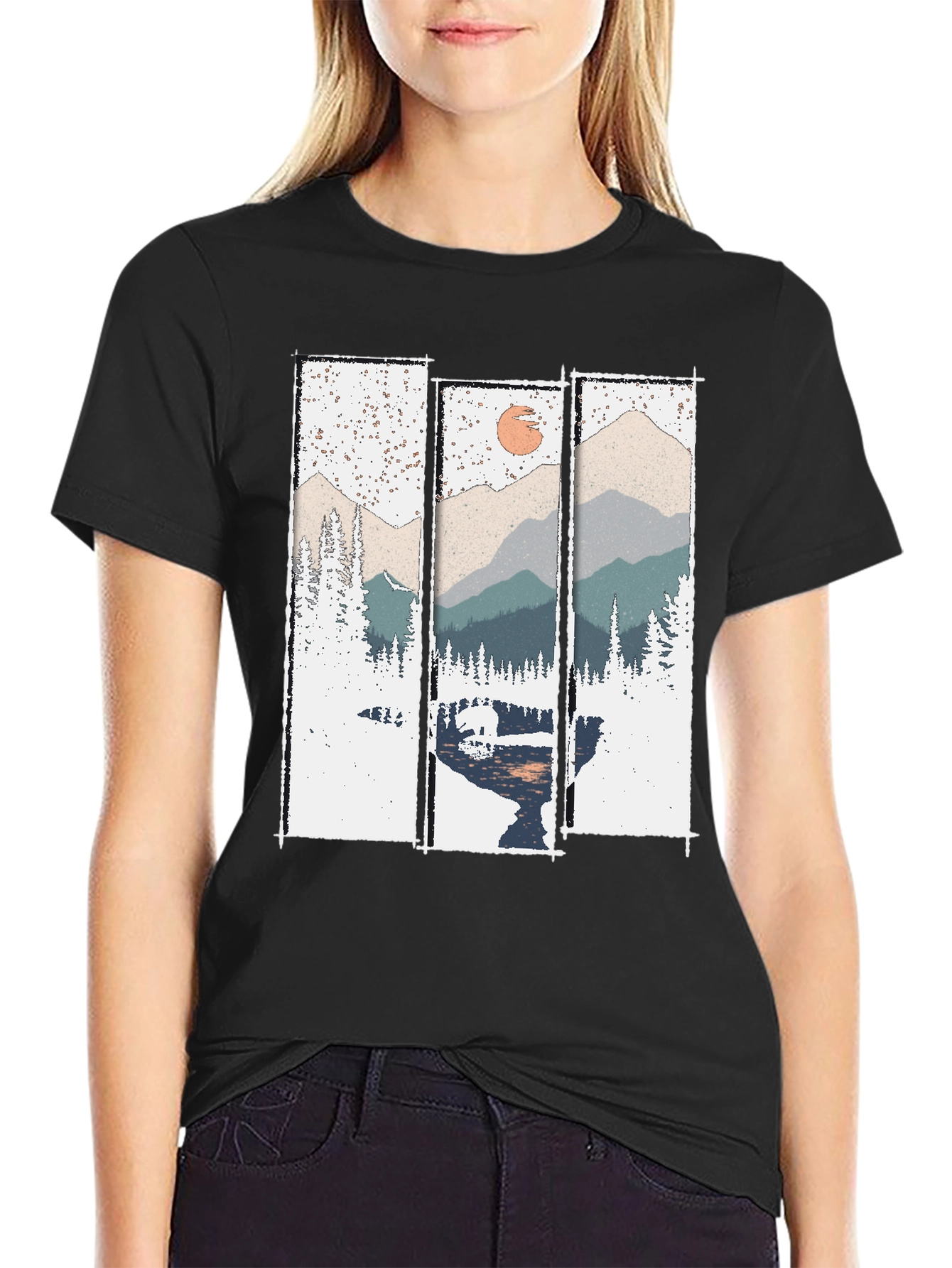 Mountain Scenery T-Shirt - Nature Print Tee