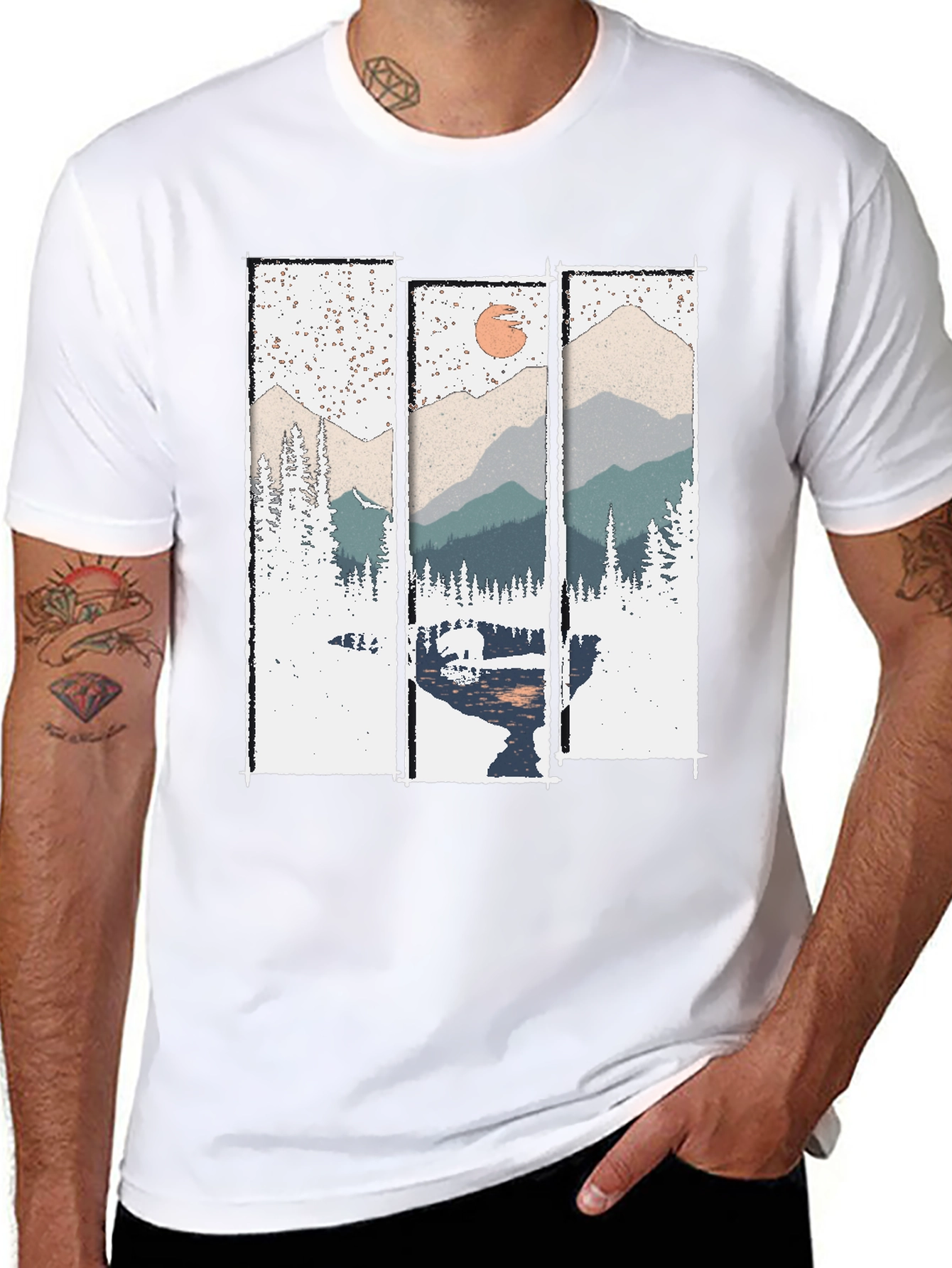 Mountain Scenery T-Shirt - Nature Print Tee