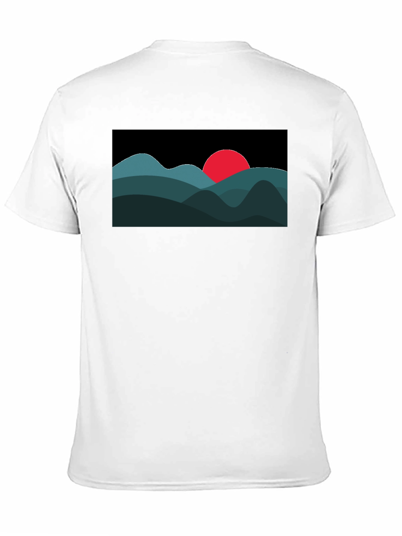 Abstract Mountain Sunset Graphic Tee - Black