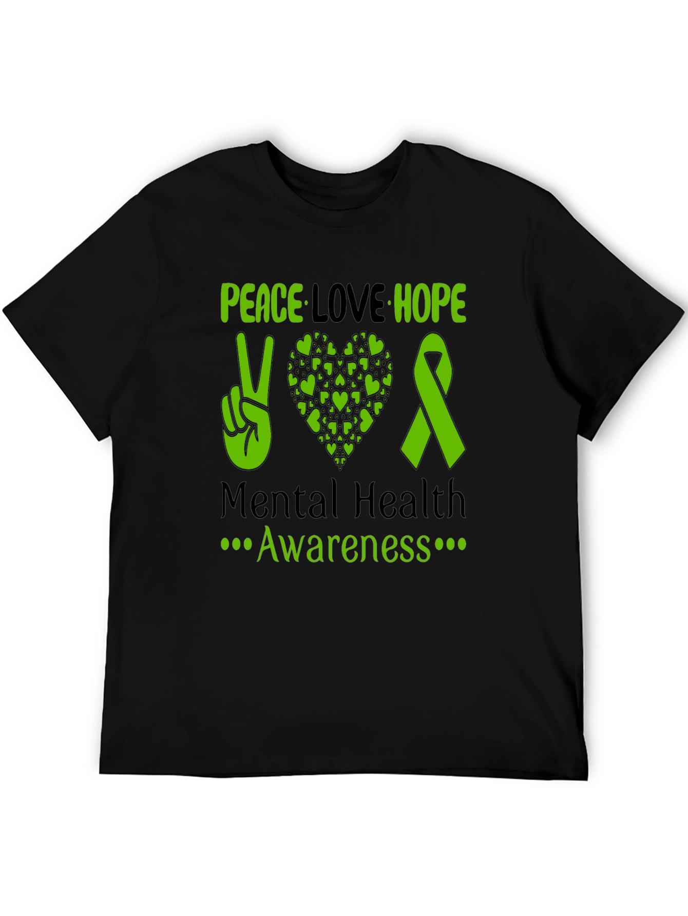Peace Love Hope Mental Health Awareness Tee