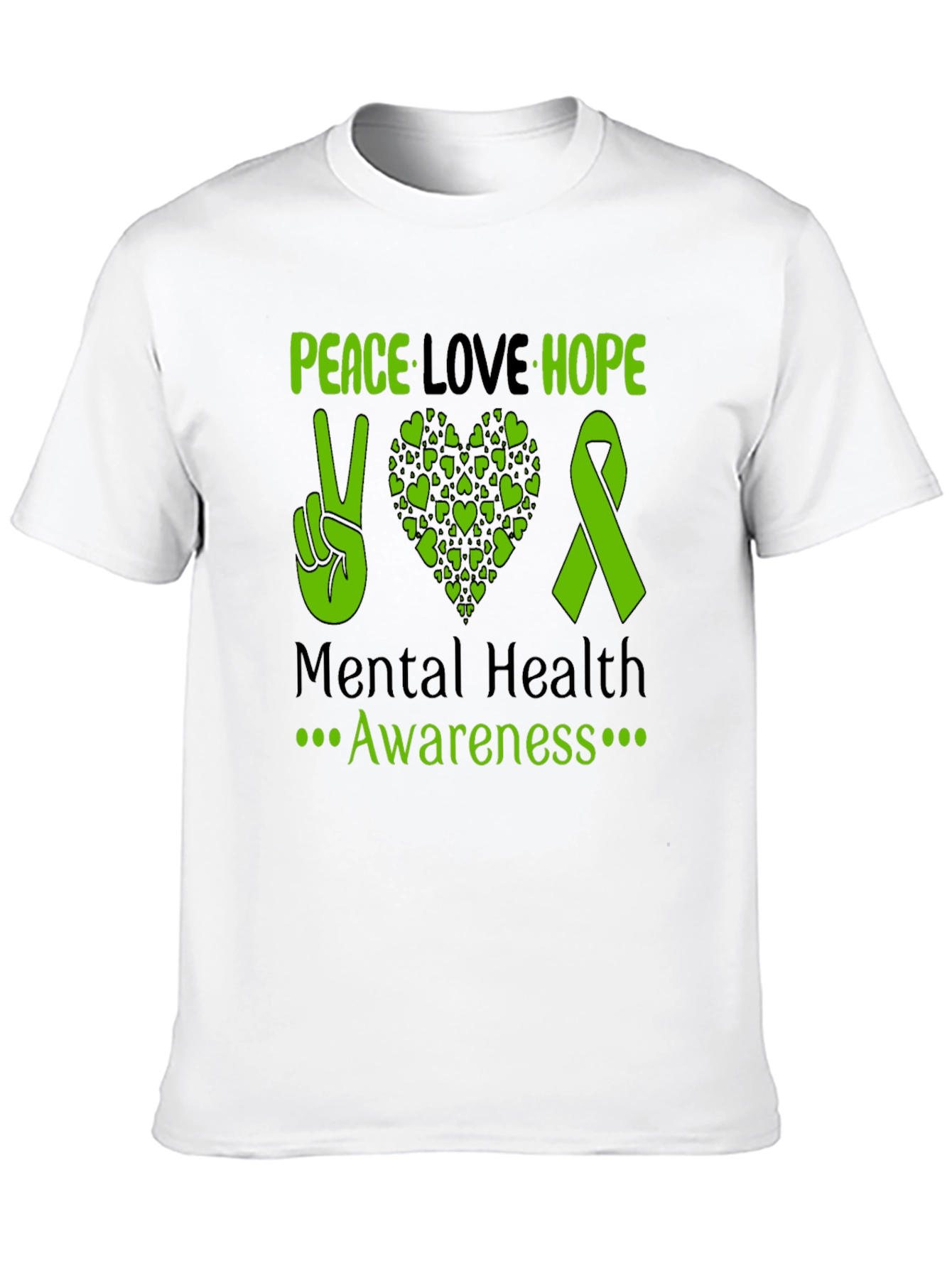 Peace Love Hope Mental Health Awareness Tee