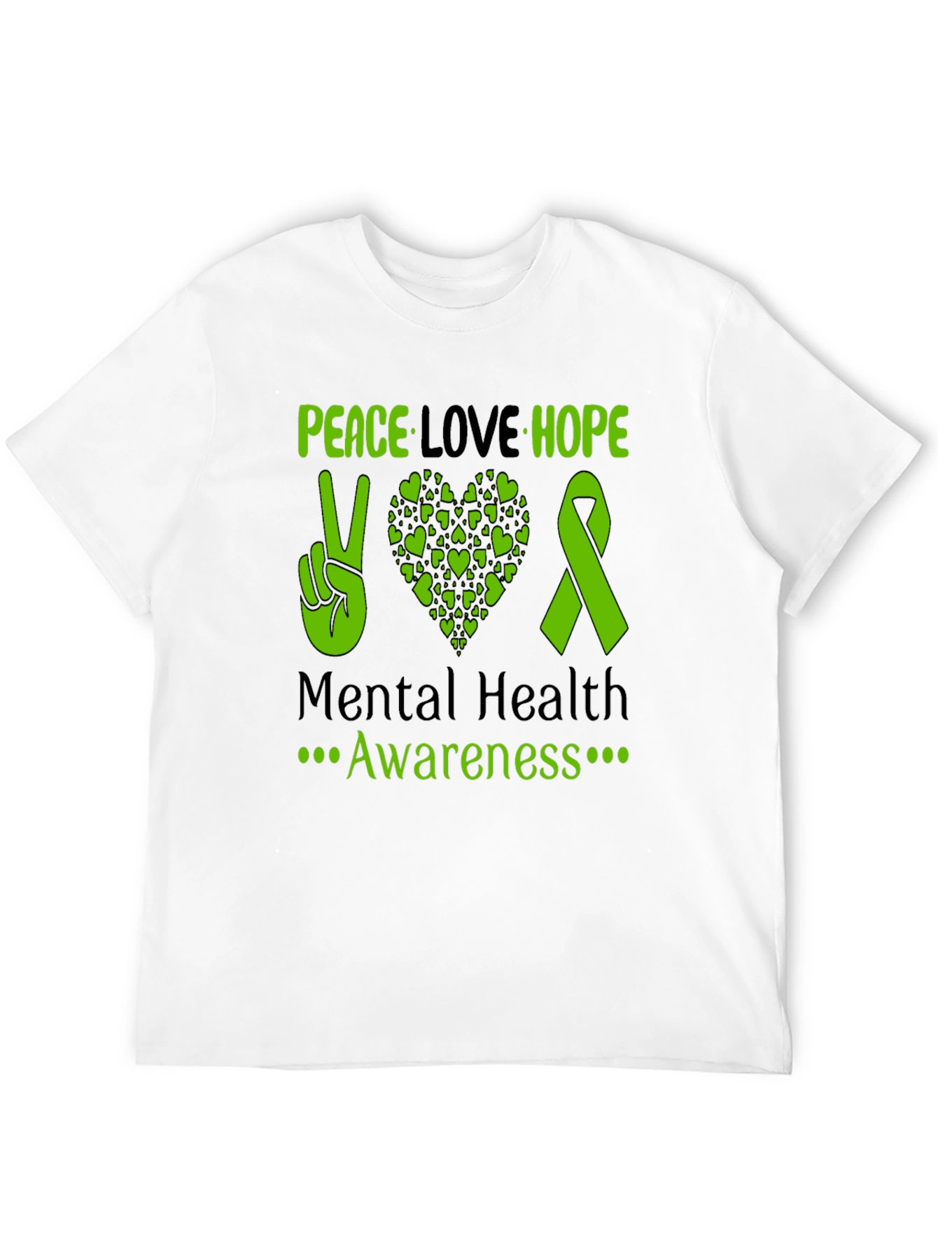 Peace Love Hope Mental Health Awareness Tee