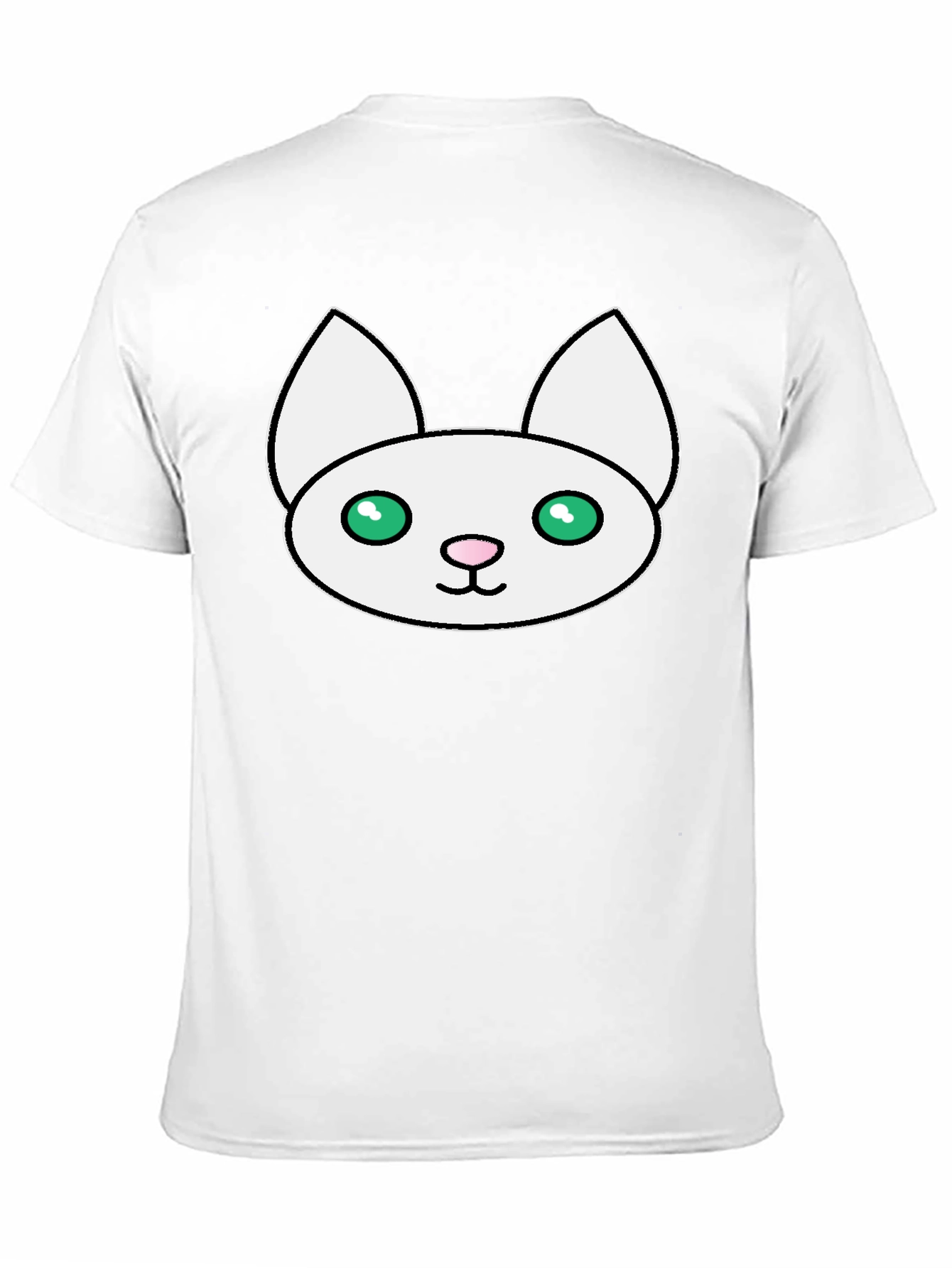 Cute Cat Face Graphic Black T-Shirt