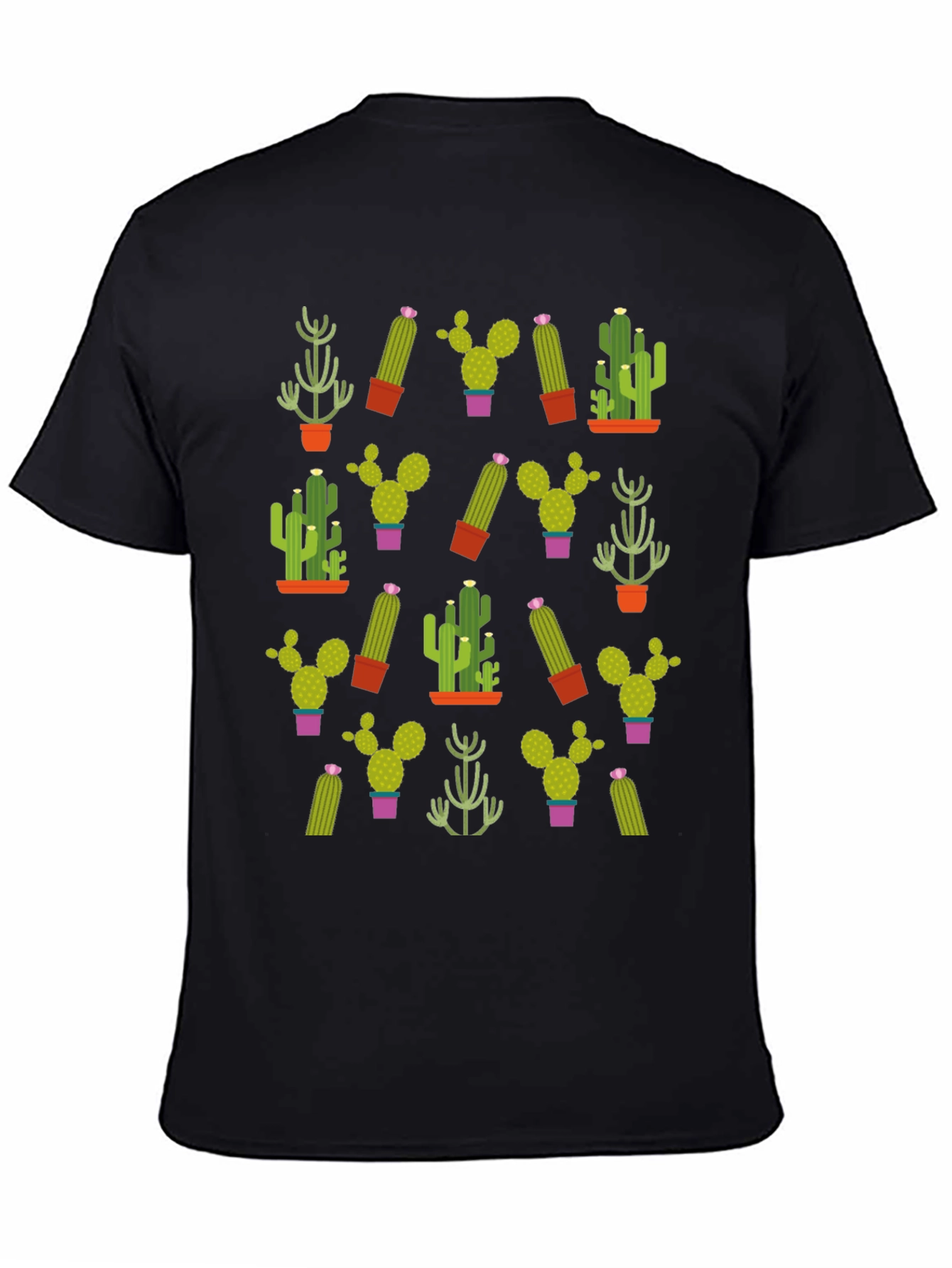 Cactus Pattern T-Shirt - Unique Plant Design