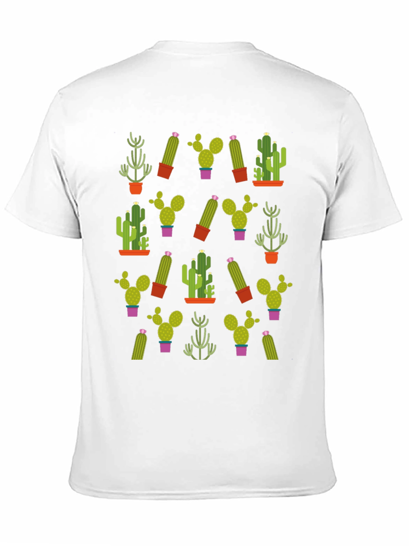 Cactus Pattern T-Shirt - Unique Plant Design