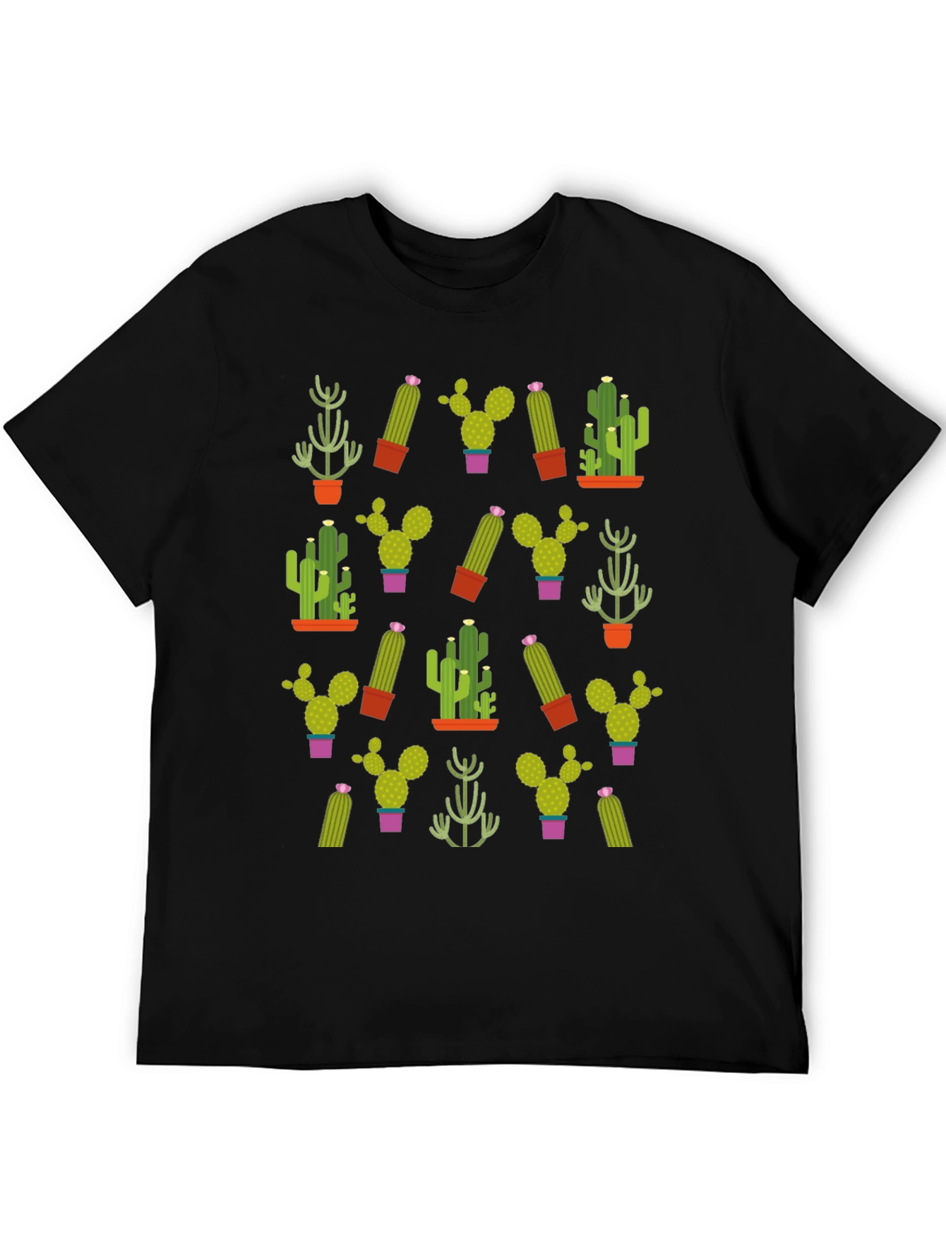 Cactus Pattern T-Shirt - Unique Plant Design